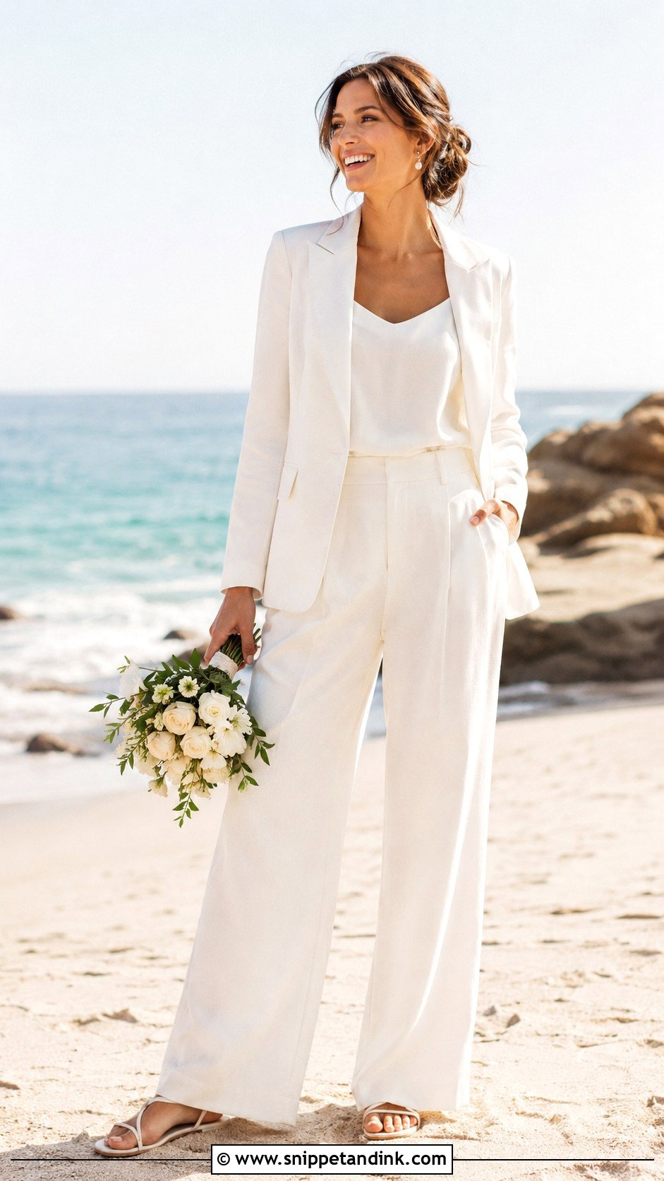 Beach Bridal Pantsuit - Snippet and Ink - 25 Bridal Pantsuit Ideas