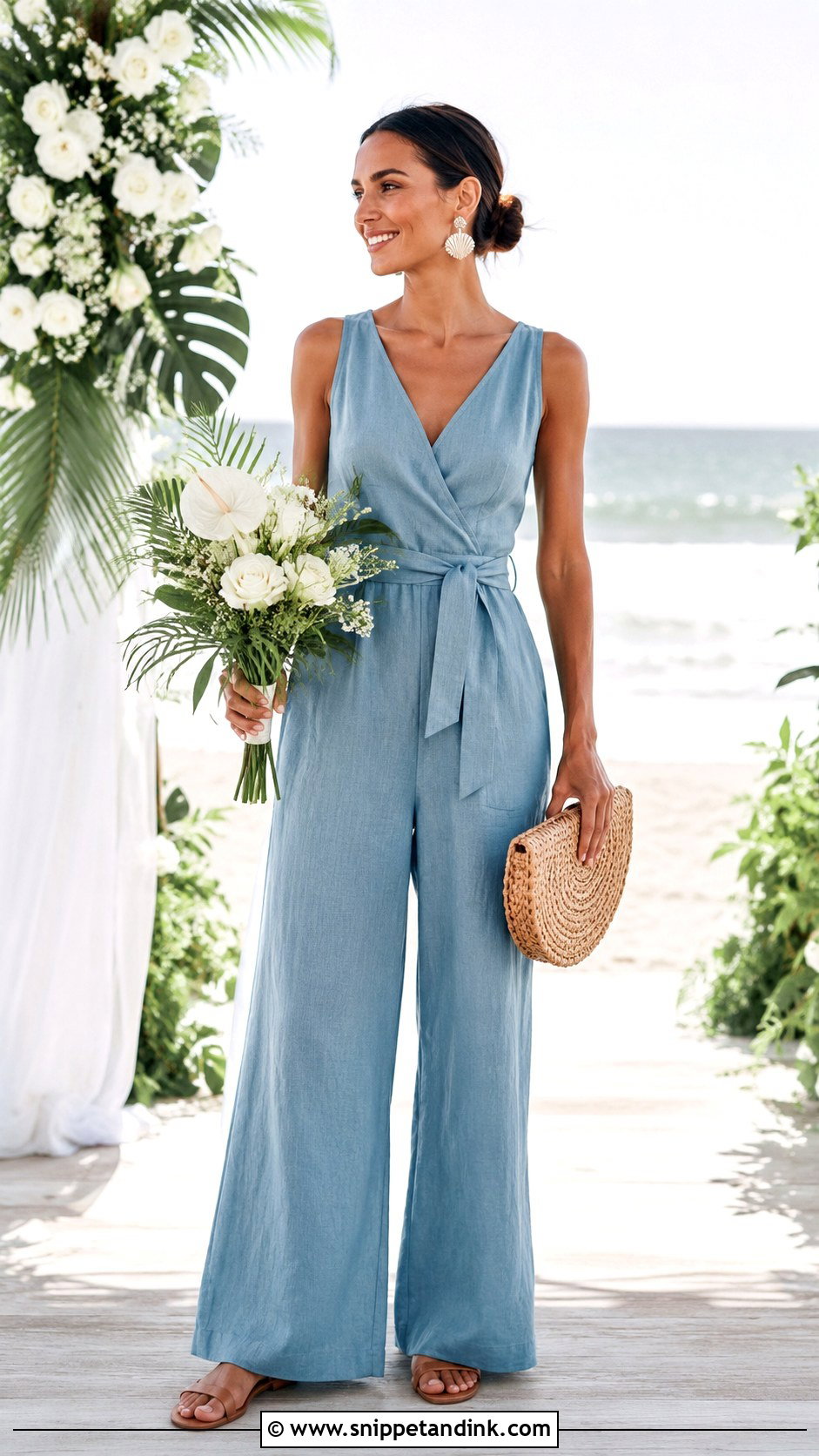 Beach Bridal Party Linen Outfit - Snippet and Ink - 20 Bridal Party Outfit Ideas