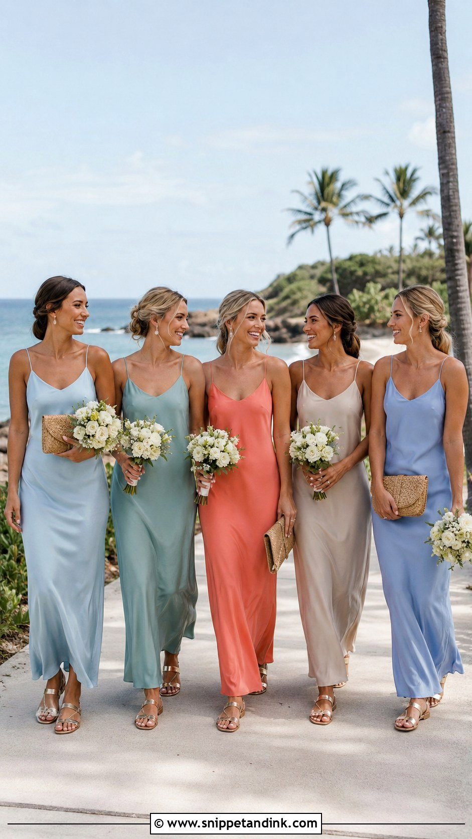 Beach Bridal Party Slip Dresses - Snippet and Ink - 20 Bridal Party Attire Ideas