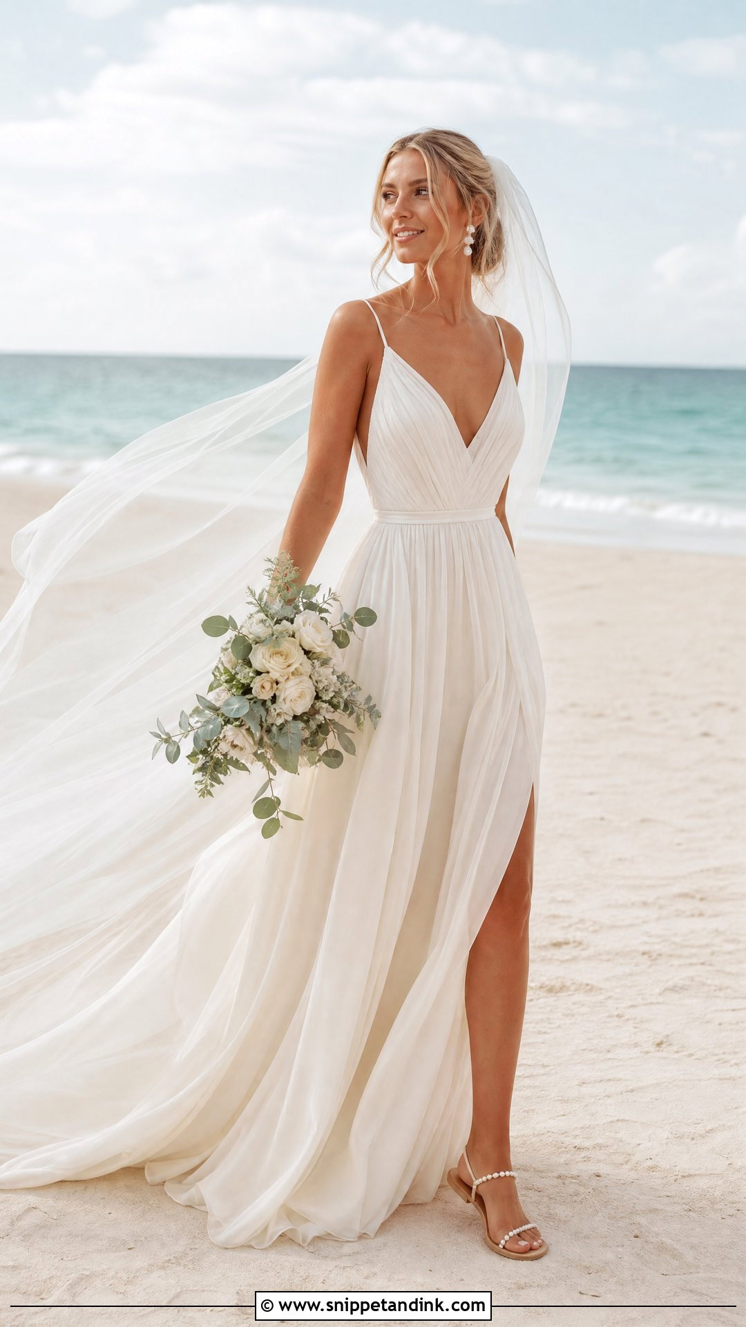 Beach Bride Chiffon A Line Dress - Snippet and Ink - 25 Beach Bride Dress Ideas