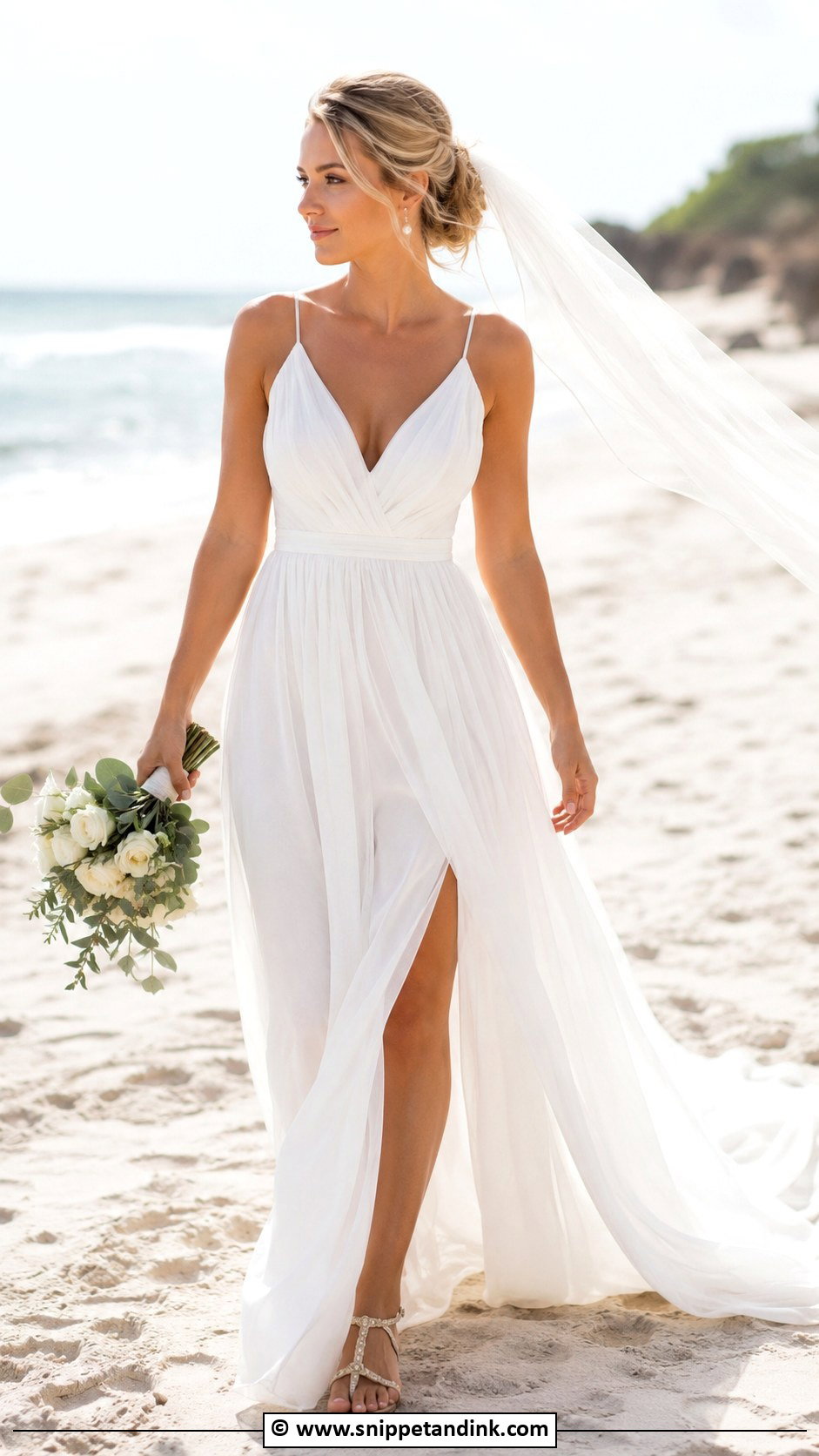 Beach Bride Dress Outfit - Snippet and Ink - 30 Bride Outfits