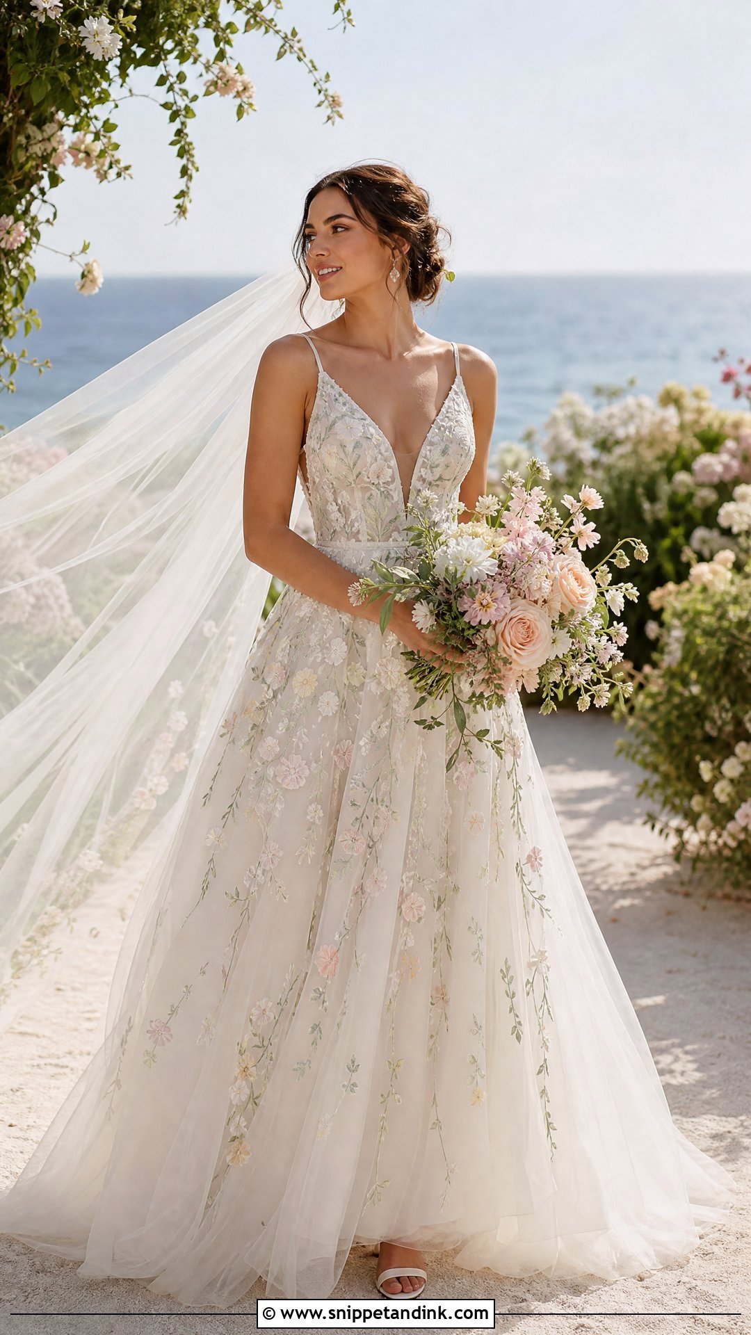 Beach Bride Floral Embroidered Dress - Snippet and Ink - 25 Beach Bride Dress Ideas