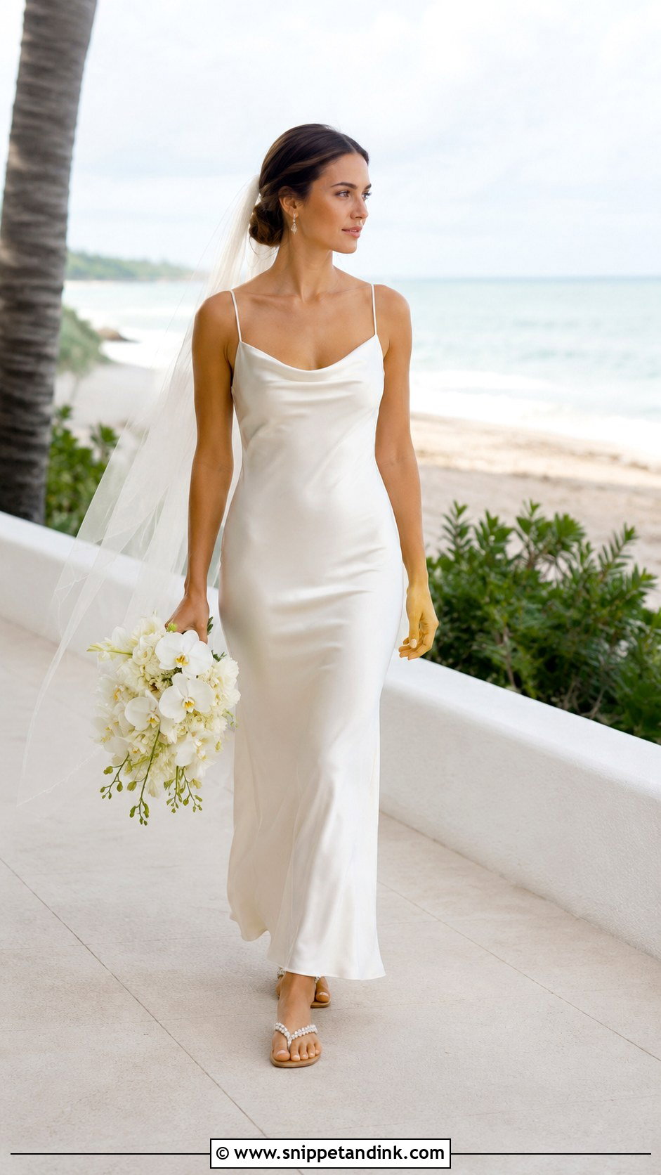 Beach Bride Slip Dress Look - Snippet and Ink - 20 Lovely Bride Ideas