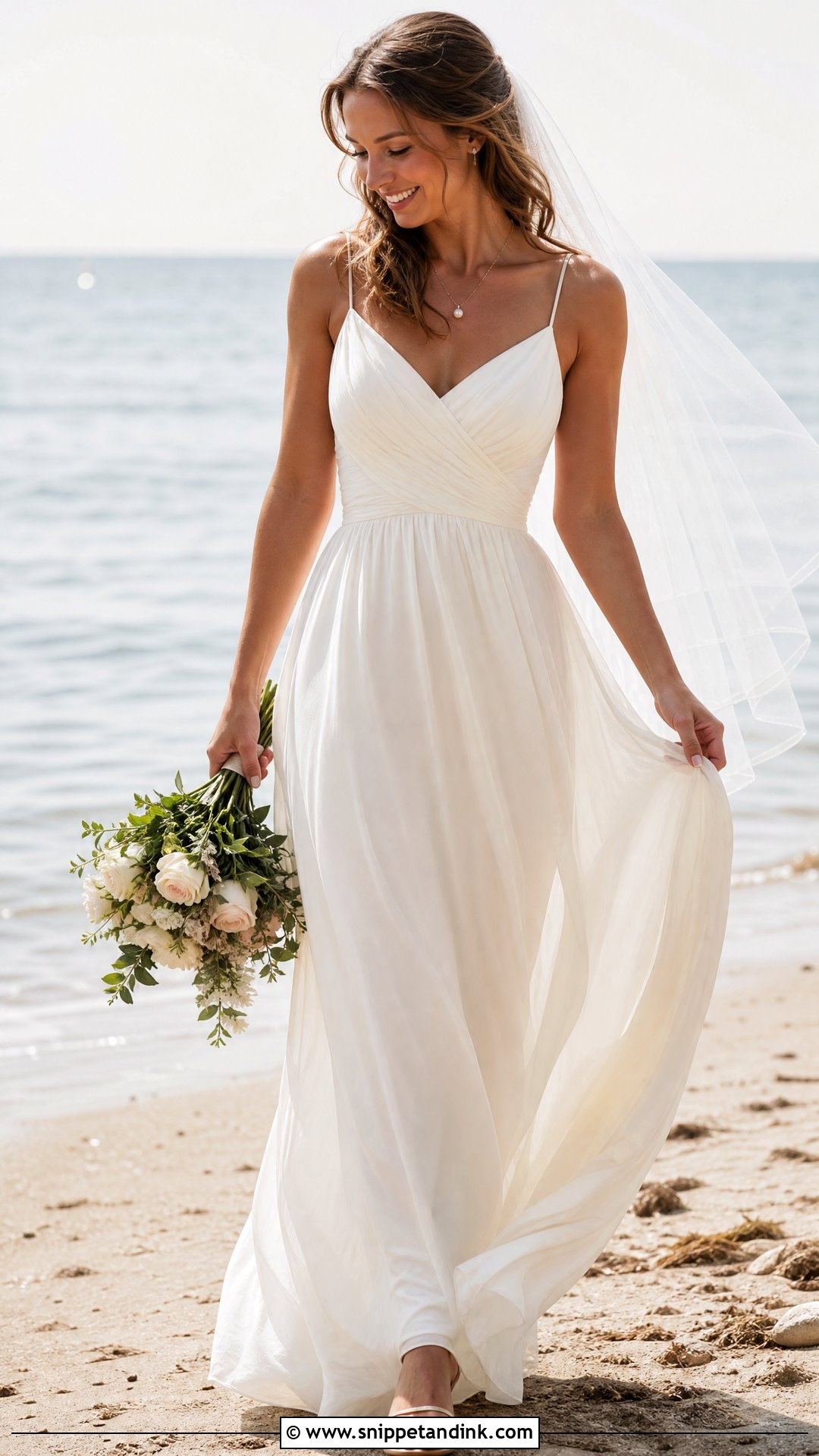Beach Bride Spaghetti Strap Dress - Snippet and Ink - 25 Beach Bride Dress Ideas