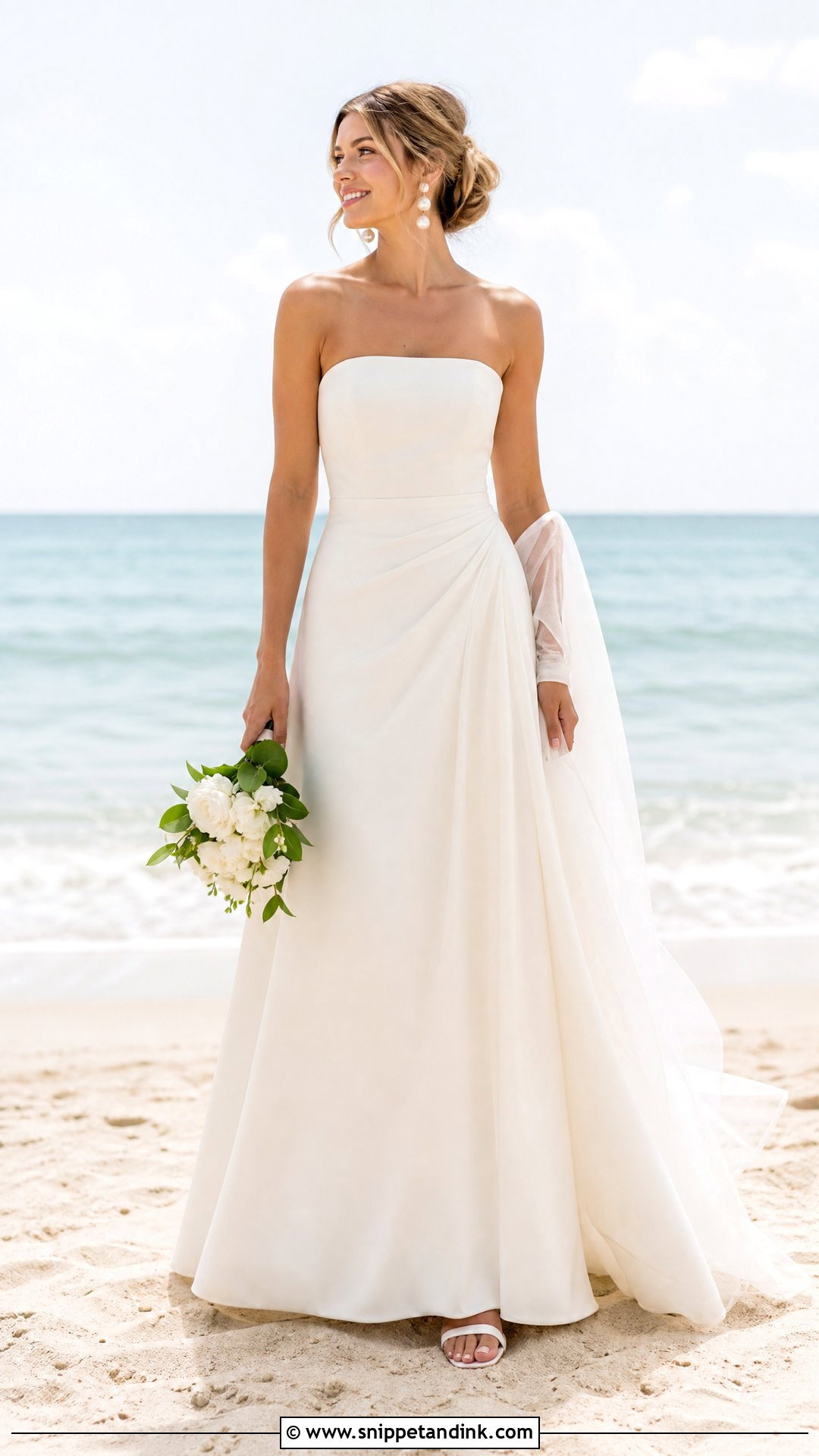 Beach Bride Strapless Dress - Snippet and Ink - 25 Beach Bride Dress Ideas