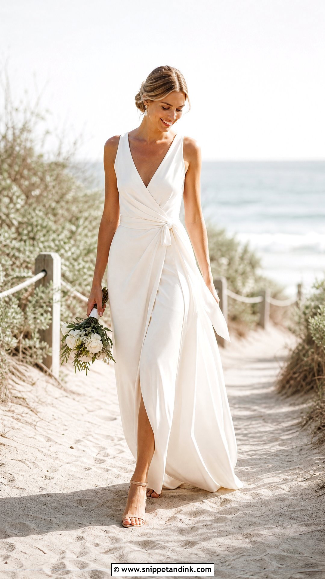 Beach Bride Wrap Dress - Snippet and Ink - 25 Beach Bride Dress Ideas