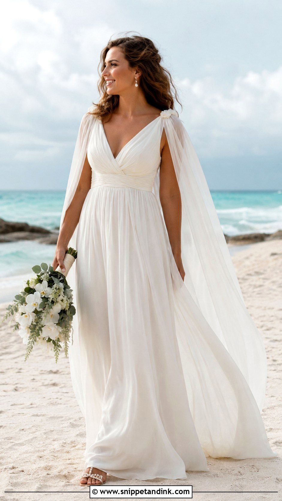 Beach Cape Wedding Dress - Snippet and Ink - 30 Wedding Dress with Cape Ideas