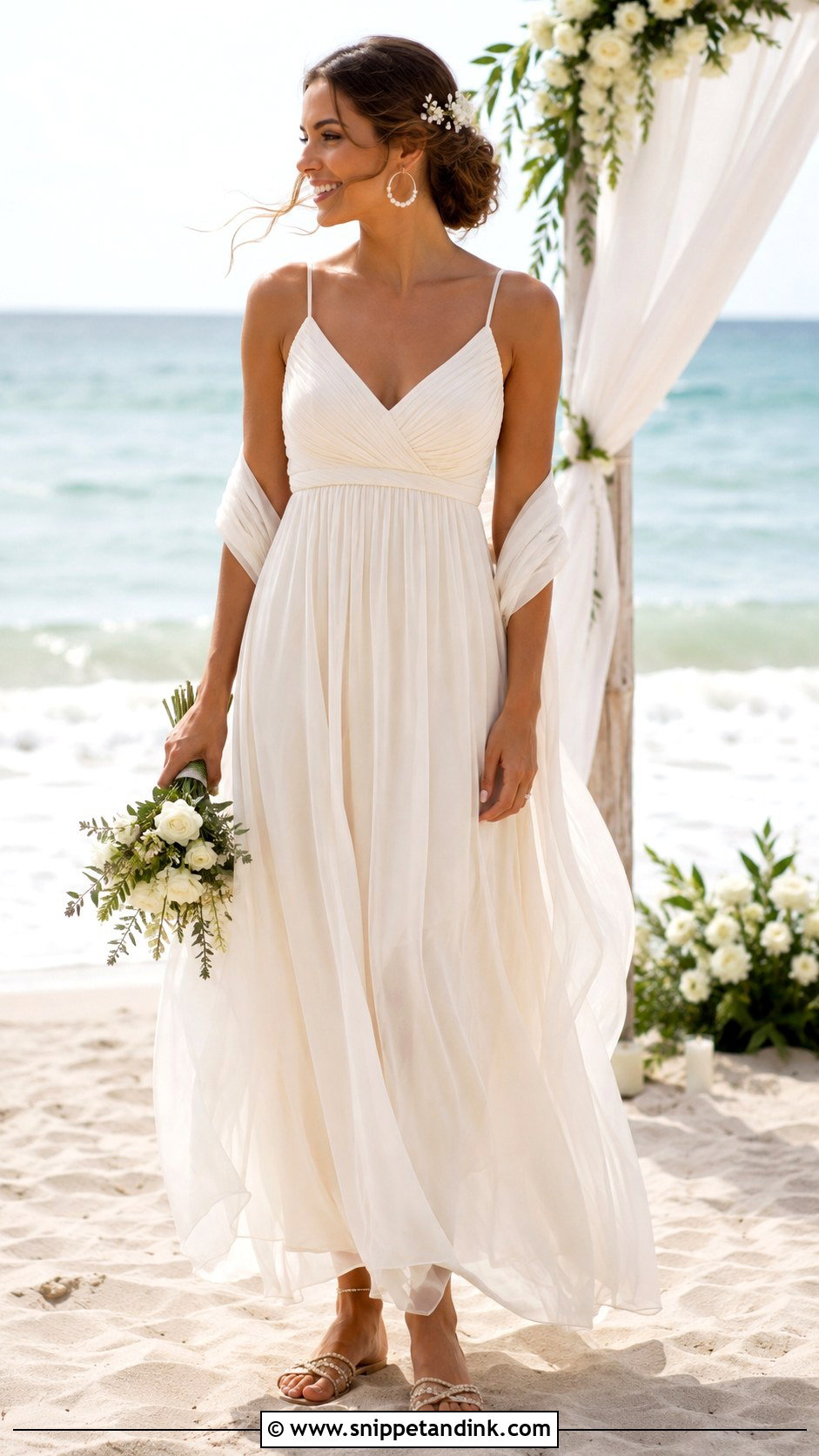 Beach Chiffon Bridal Outfit - Snippet and Ink - 20 Bride Wear Ideas