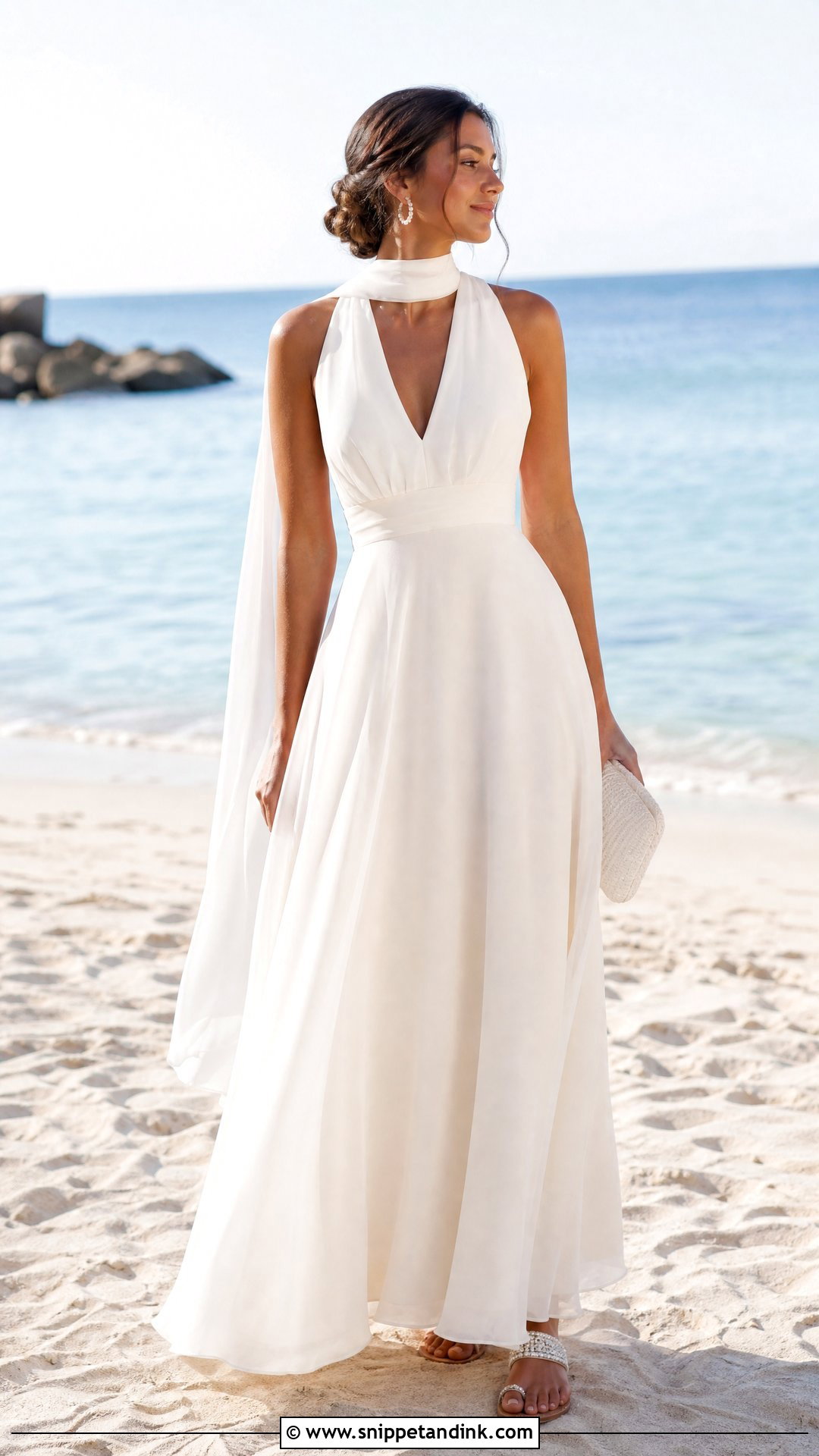 Beach Chiffon Scarf Wedding Dress - Snippet and Ink - 20 Scarf Wedding Dresses