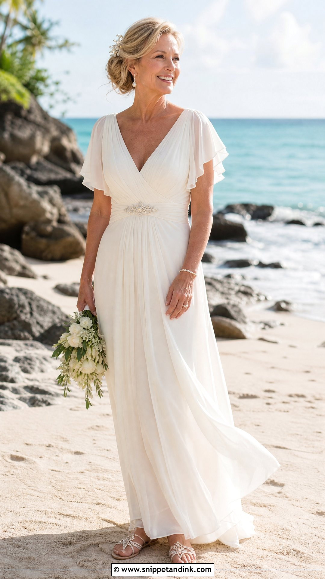 Beach Chiffon Wedding Dress - Snippet and Ink - 20 Wedding Dress for 50 Year Old Bride Ideas