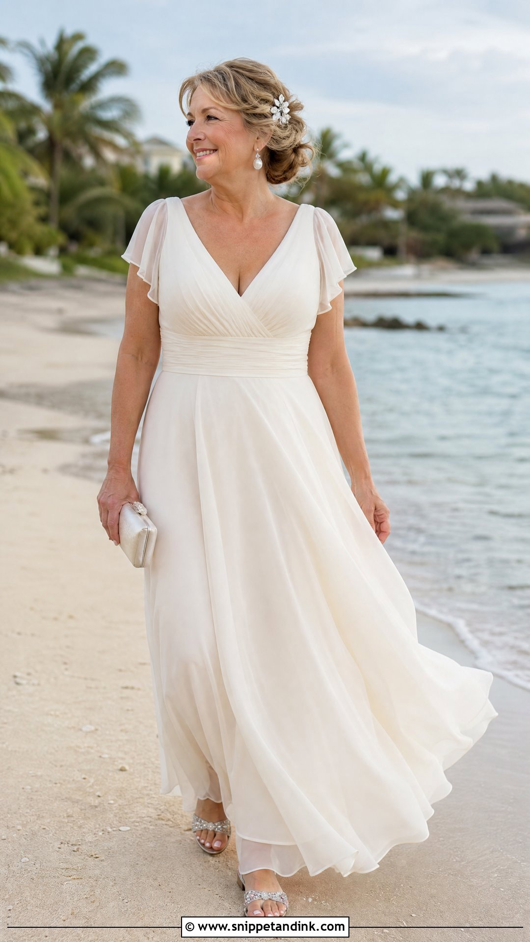 Beach Chiffon Wedding Dress - Snippet and Ink - 20 Older Women Wedding Dresses