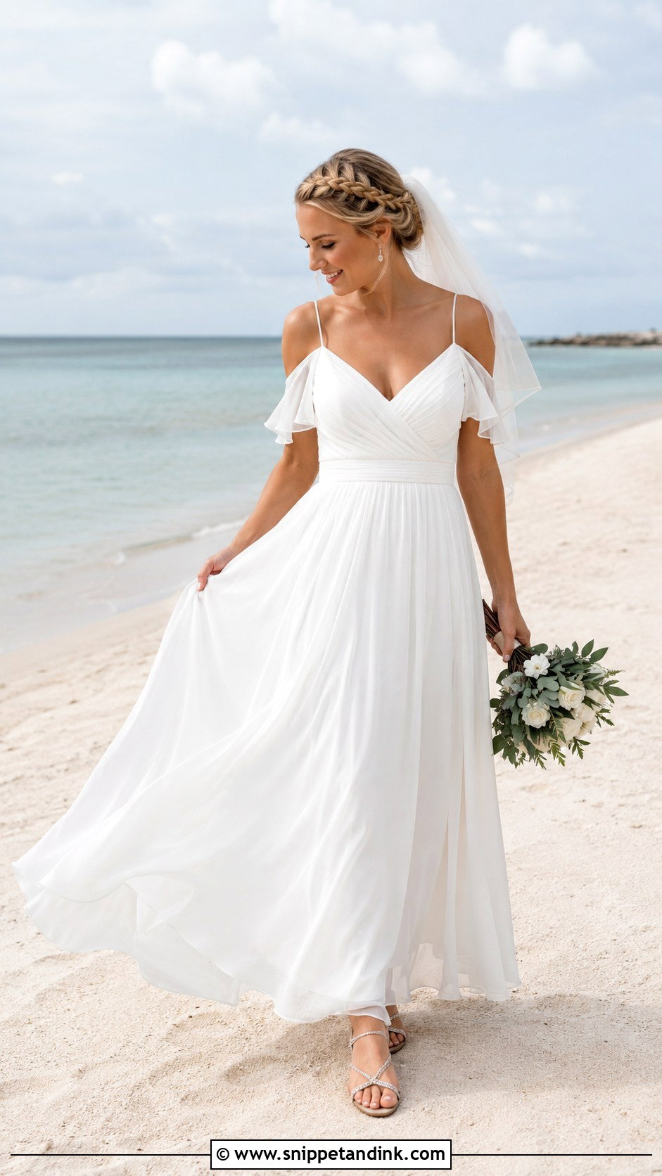 Beach Cold Shoulder Wedding Dress - Snippet and Ink - 20 Cold Shoulder Wedding Dress Ideas