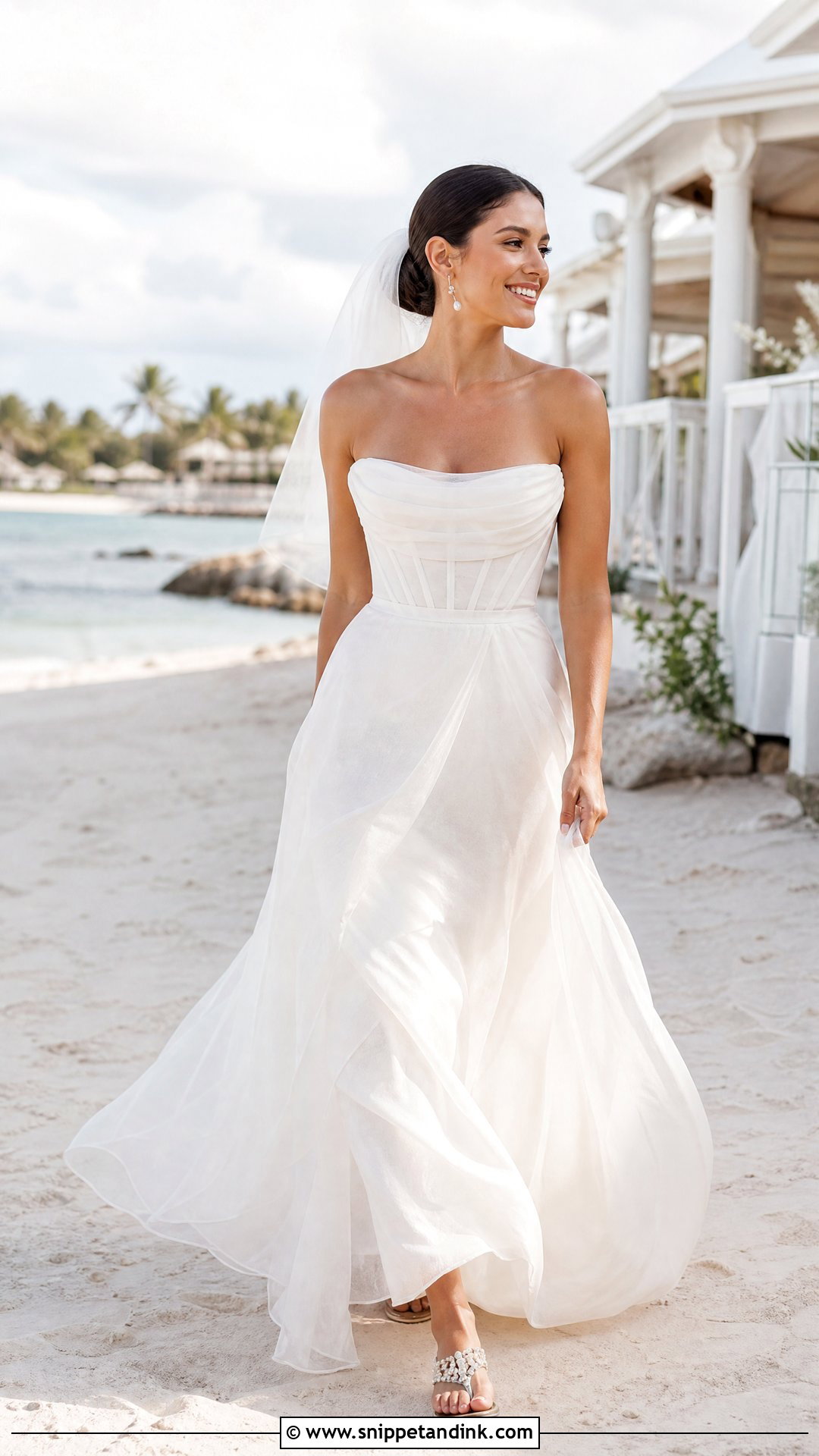 Beach Corset Organza Wedding Dress - Snippet and Ink - 25 Corset Top Wedding Dresses