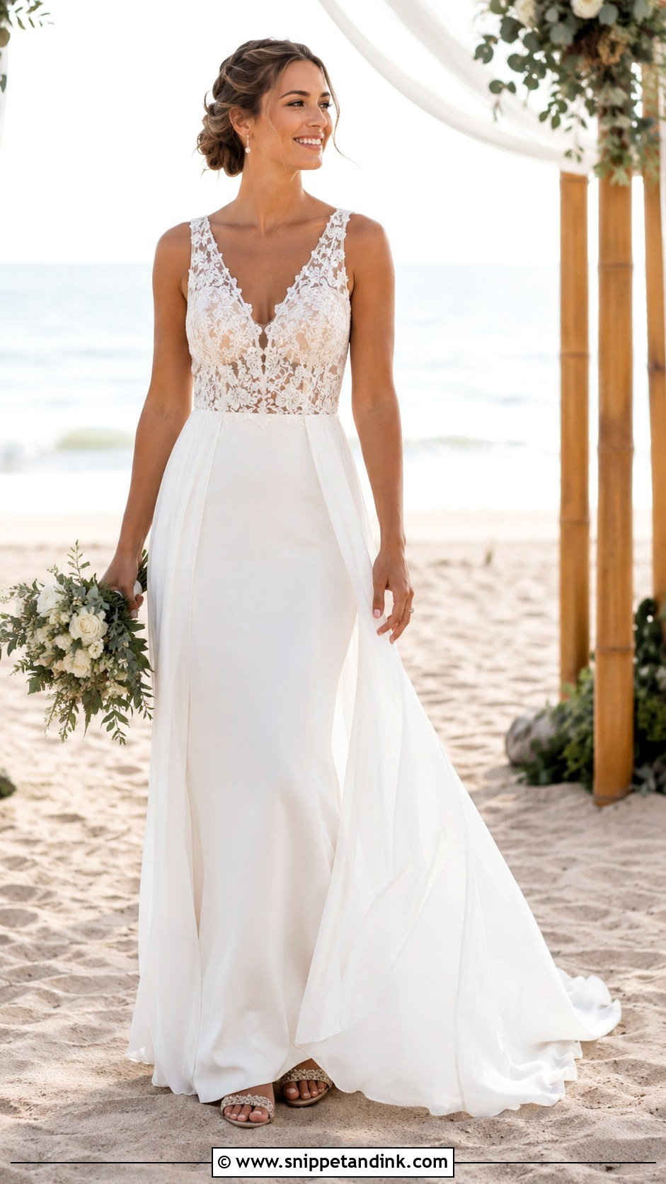 Beach Detachable 2 Piece Wedding Dress - Snippet and Ink - 20 Detachable 2 Piece Wedding Dress Ideas