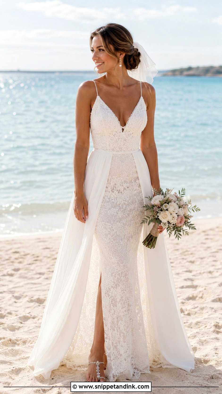 Beach Detachable Skirt Wedding Dress - Snippet and Ink - 20 Detachable Skirt Wedding Dresses