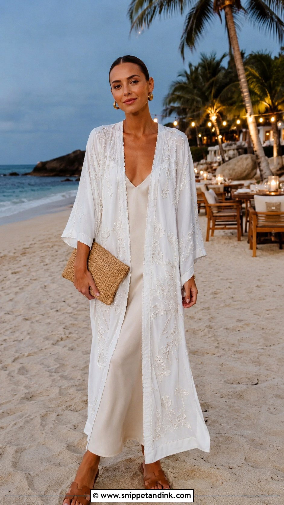 Beach Dinner Kaftan Outfit - Snippet and Ink - 30 Honeymoon Outfits Night