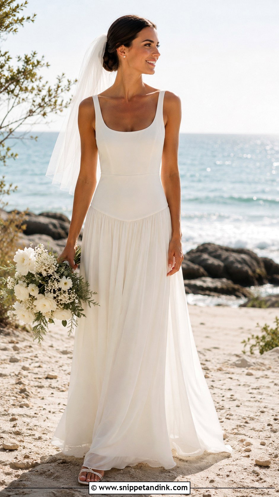 Beach Drop Waist A Line Wedding Dress - Snippet and Ink - 25 Drop Waist a Line Wedding Dress Ideas