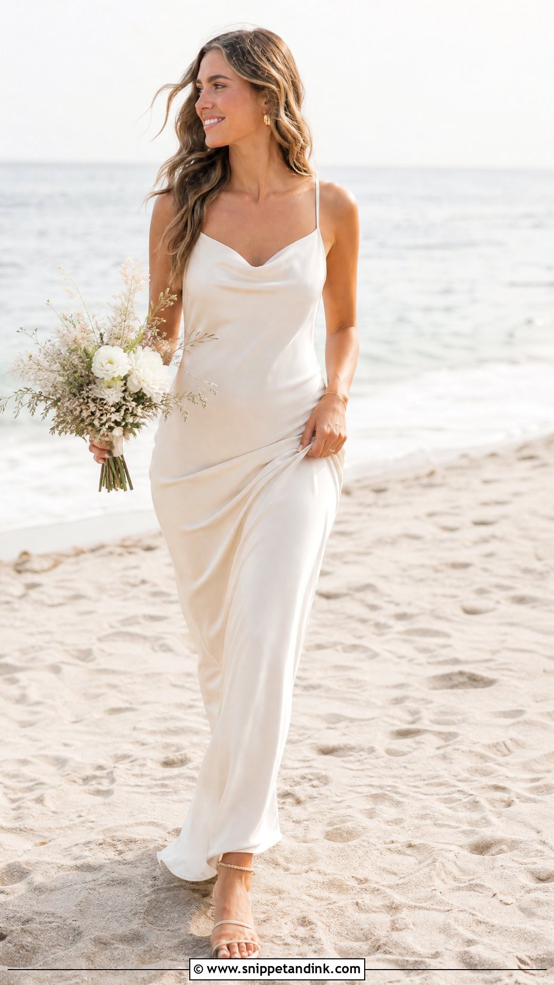Beach Elopement Slip Dress - Snippet and Ink - 25 Elopement Outfit Ideas