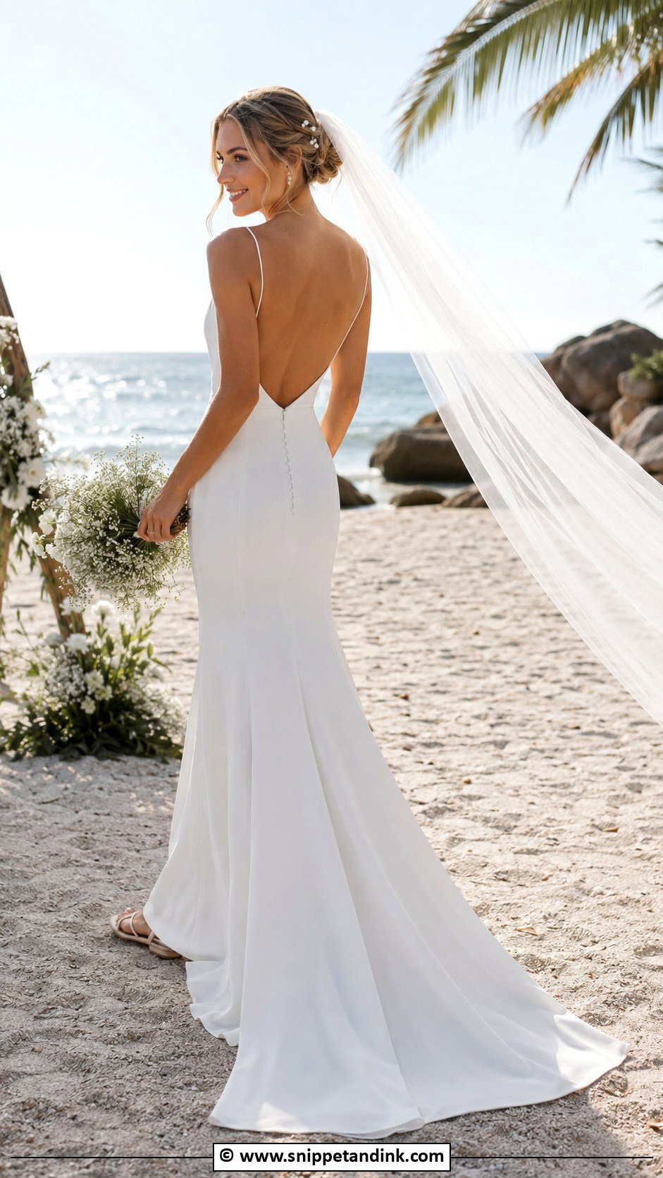 Beach Fishtail Wedding Dress - Snippet and Ink - 25 Fishtail Wedding Dress Ideas