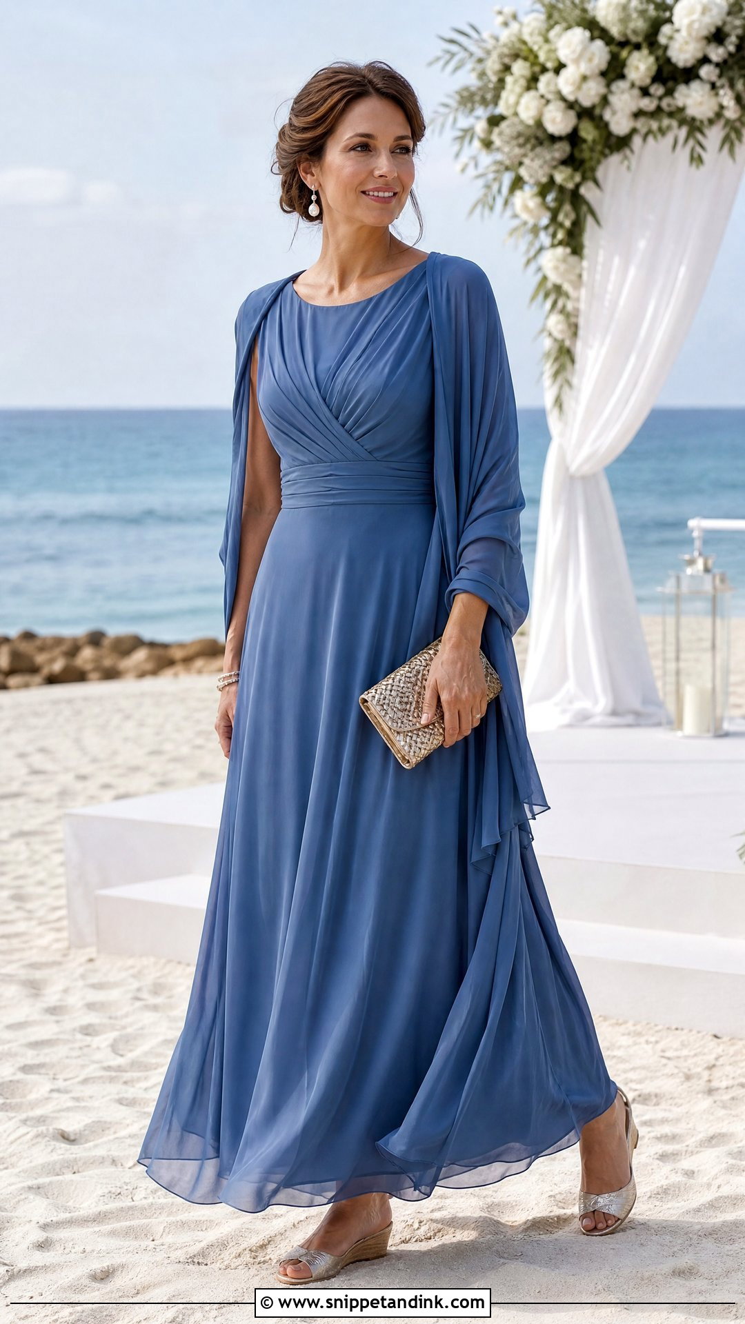 Beach Formal Chiffon Wedding Sponsor Maxi Dress - Snippet and Ink - 20 Wedding Sponsors Outfit Ideas