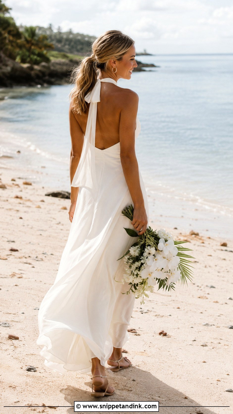 Beach Halter Elope Wedding Dress - Snippet and Ink - 20 Elope Wedding Dress Ideas