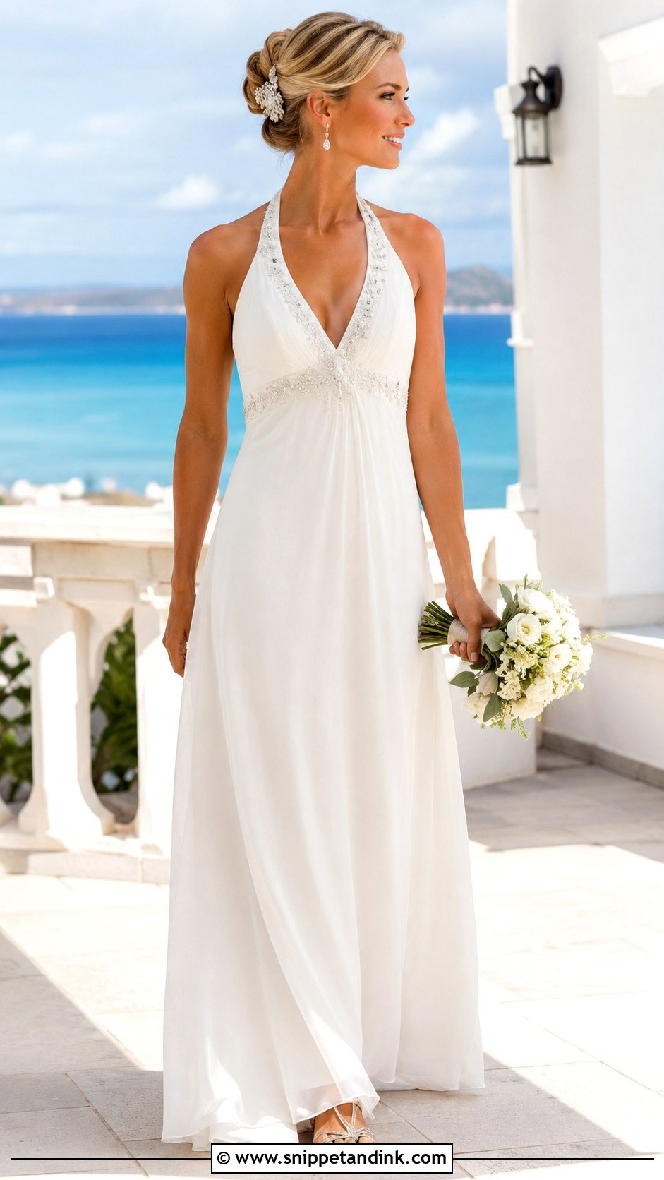 Beach Halter Wedding Dress - Snippet and Ink - 20 2000s Wedding Dresses