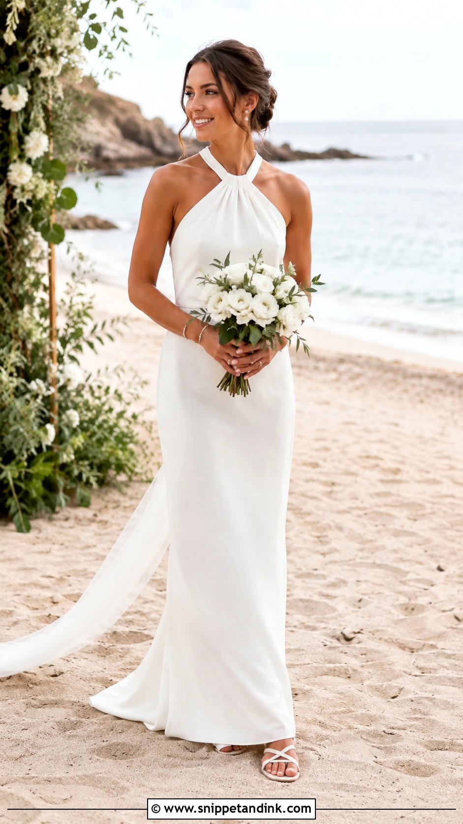 Beach Halterneck Wedding Dress - Snippet and Ink - 30 Halterneck Wedding Dress Ideas