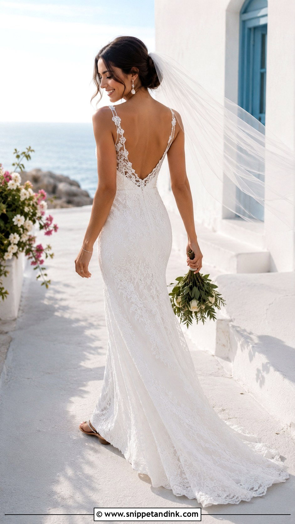 Beach Lace Back Wedding Dress - Snippet and Ink - 20 Lace Back Wedding Dress Ideas