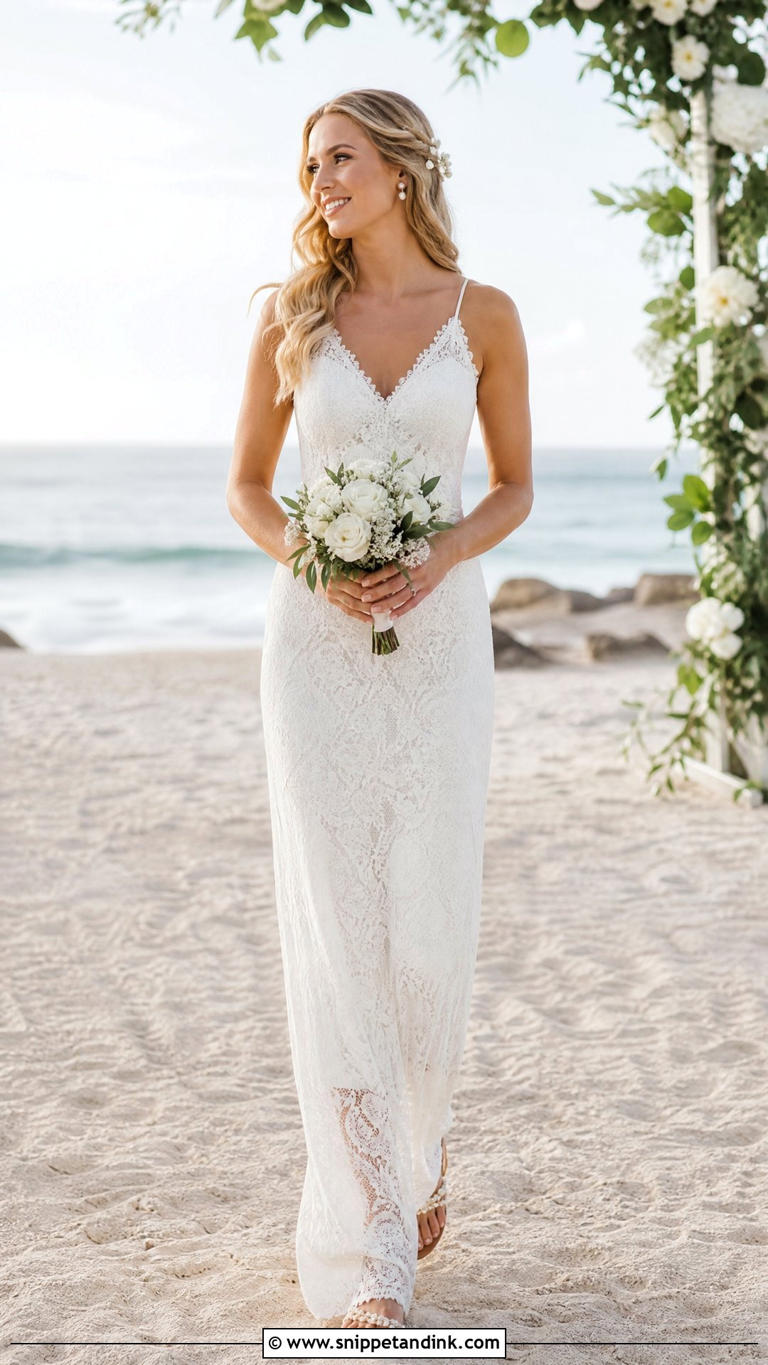 Beach Lace Bridal Gown - Snippet and Ink - 25 Lace Bridal Gown Ideas