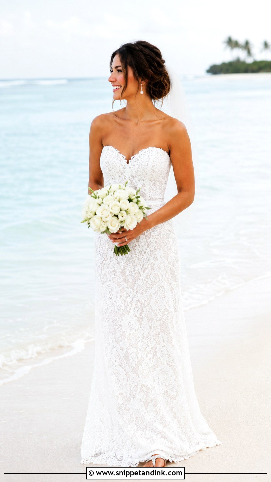 Beach Lace Sweetheart Wedding Dress - Snippet and Ink - 20 Lace Sweetheart Wedding Dress Ideas