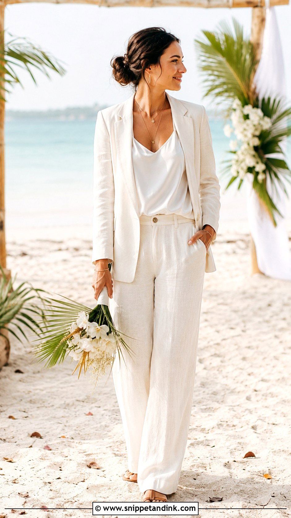 Beach Lesbian Wedding Outfit - Snippet and Ink - 30 Lesbian Wedding Outfits