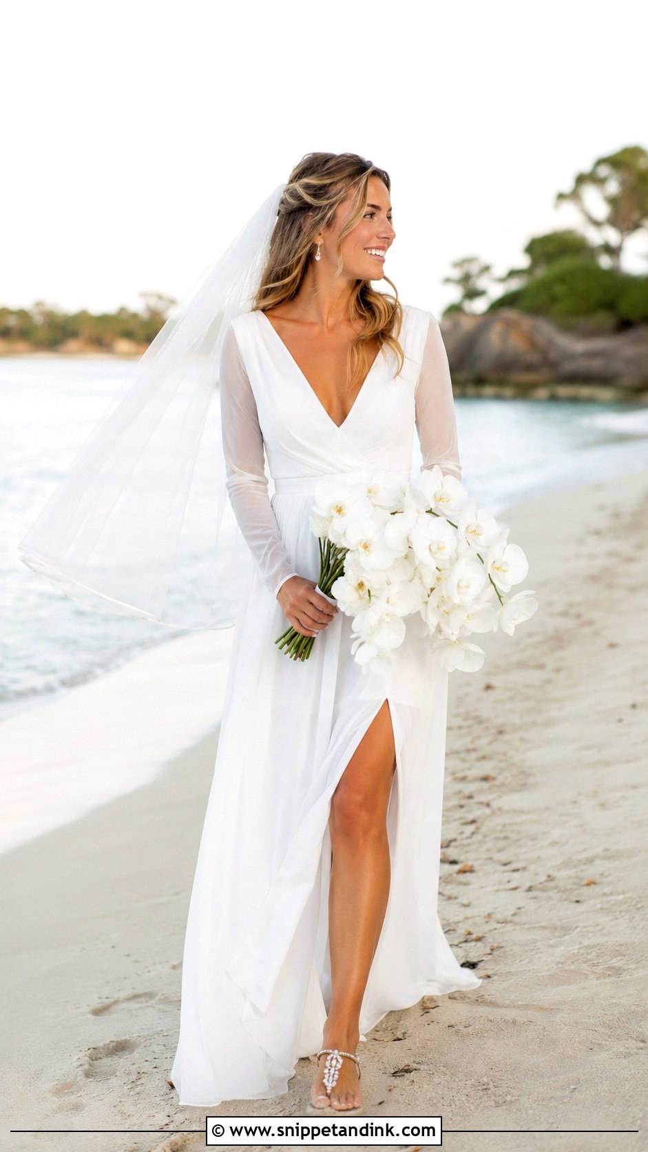 Beach Long Sleeve Wedding Dress - Snippet and Ink - 20 Long Sleeve Wedding Ideas
