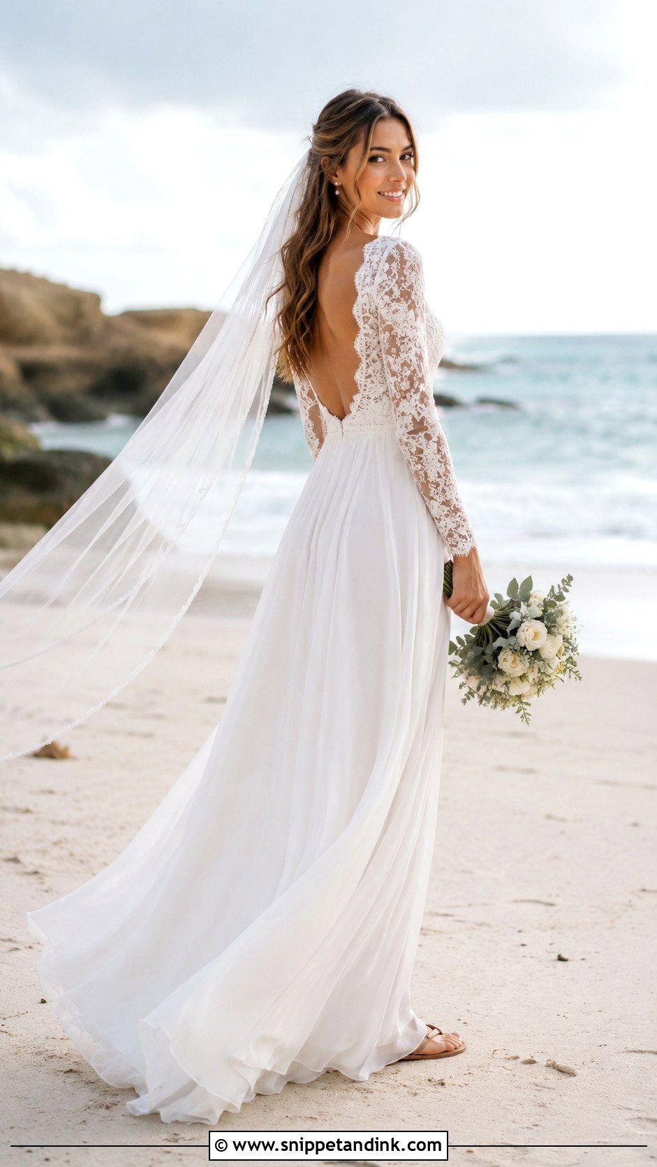 Beach Long Sleeve Wedding Dress - Snippet and Ink - 25 Wedding Dresses with Long Sleeves