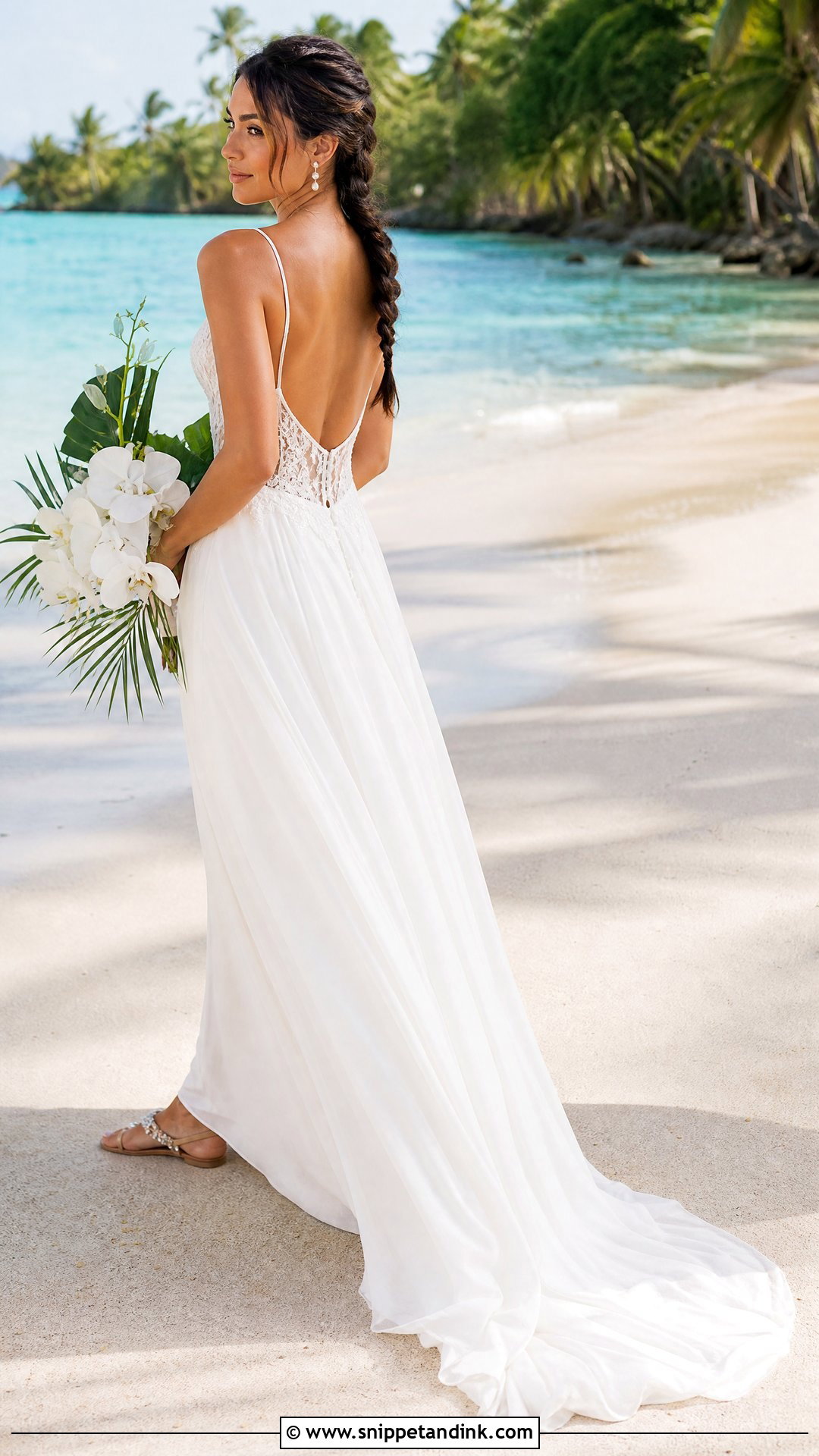 Beach Low Back Lace Wedding Dress - Snippet and Ink - 20 Low Back Lace Wedding Dress Ideas