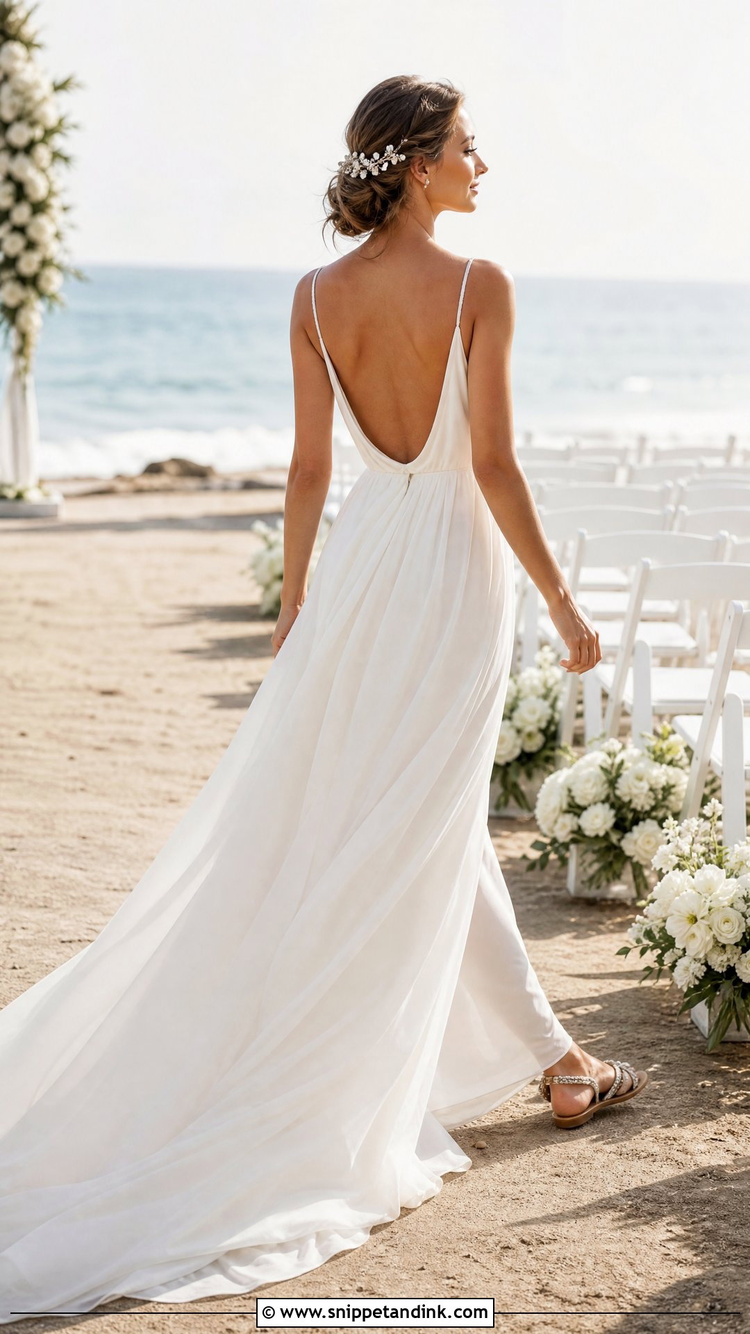 Beach Low Back Wedding Dress - Snippet and Ink - 25 Low Back Wedding Dresses