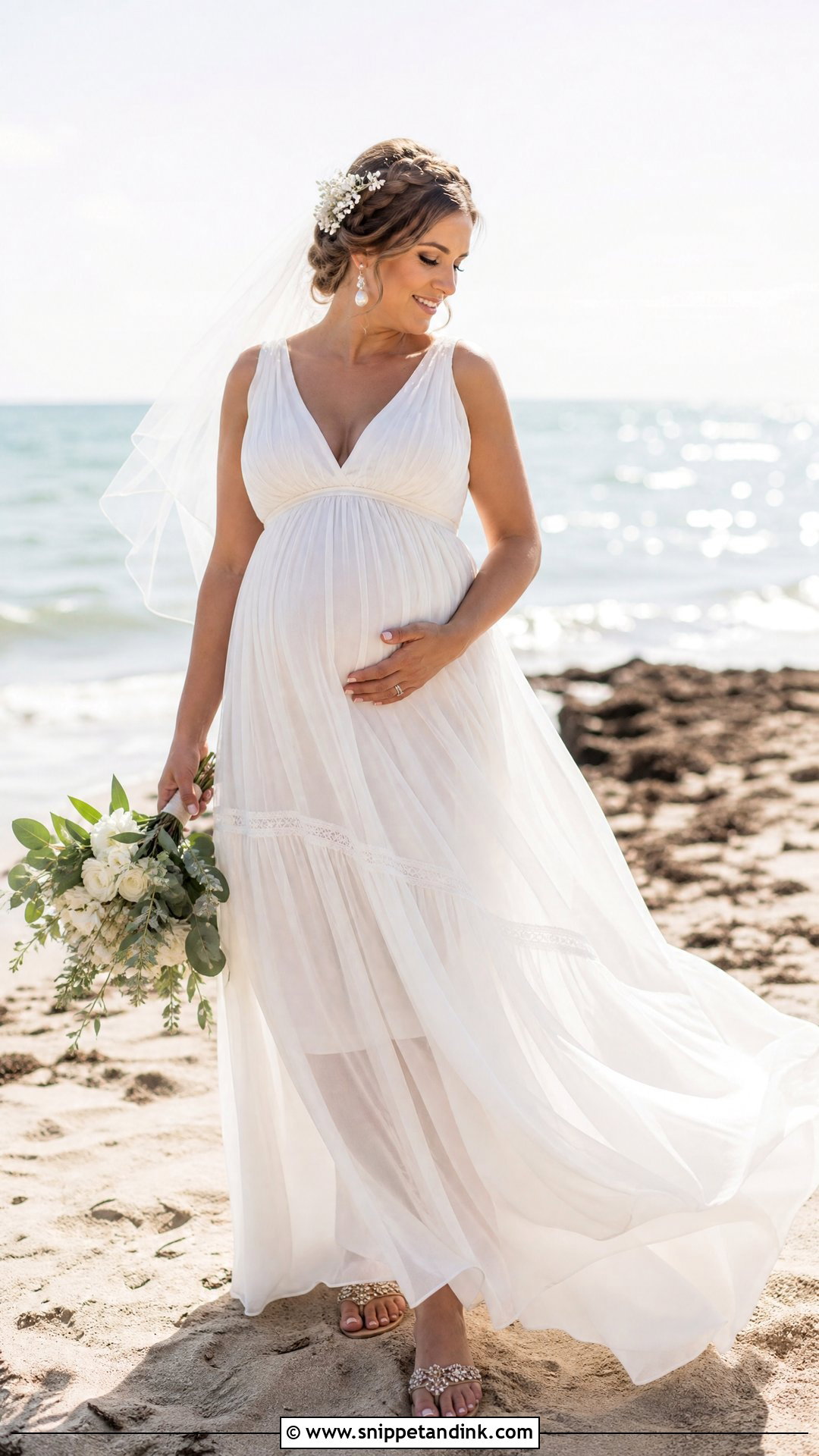 Beach Maternity Bridal Gown - Snippet and Ink - 25 Maternity Bridal Gowns