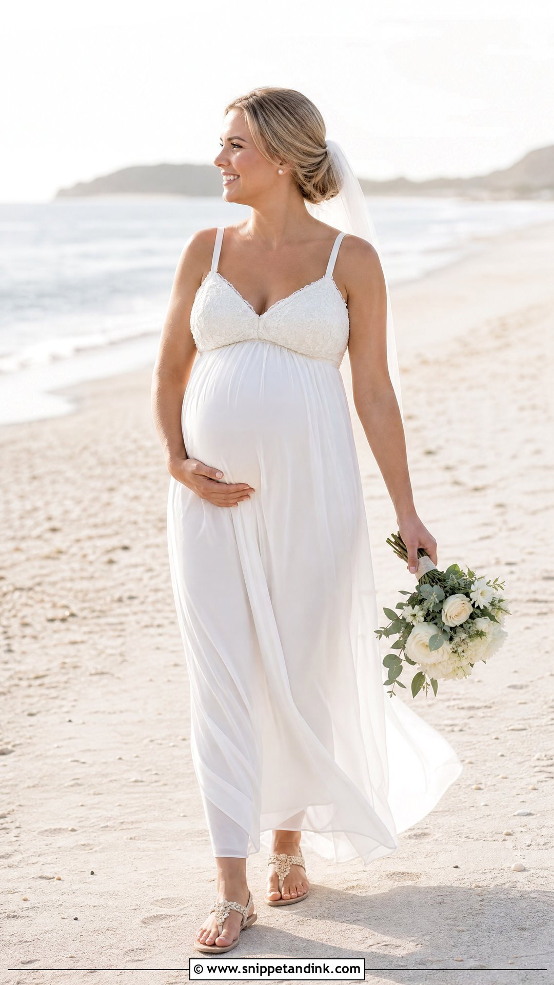 Beach Maternity Wedding Dress - Snippet and Ink - 20 Simple Wedding Dress for Pregnant Bride Ideas