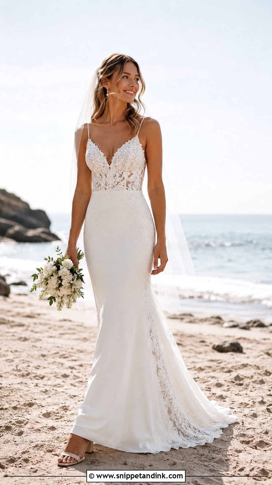 Beach Mermaid Wedding Dress - Snippet and Ink - 25 Mermaid Style Wedding Dresses