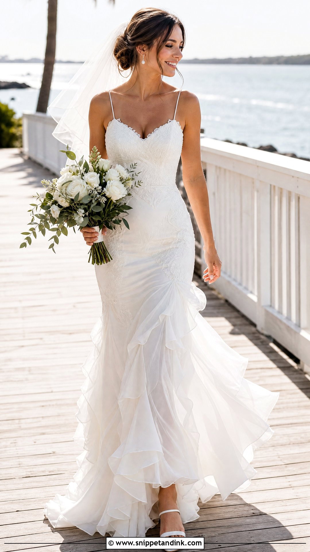 Beach Mermaid Wedding Dress With Chiffon Ruffles - Snippet and Ink - 20 Mermaid Wedding Dress with Ruffles Ideas