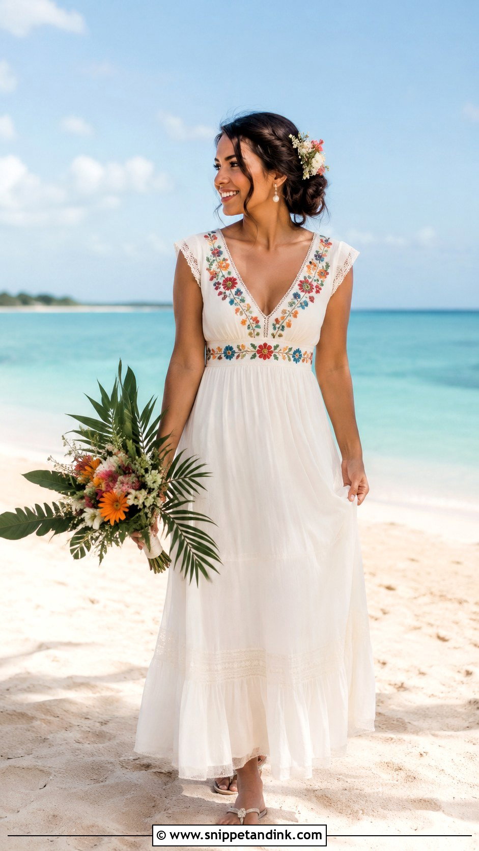 Beach Mexican Wedding Dress - Snippet and Ink - 20 Mexican Wedding Dresses