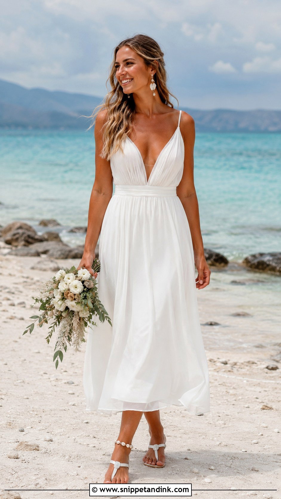 Beach Midi Wedding Dress - Snippet and Ink - 25 Midi Wedding Dress Tea Length Ideas