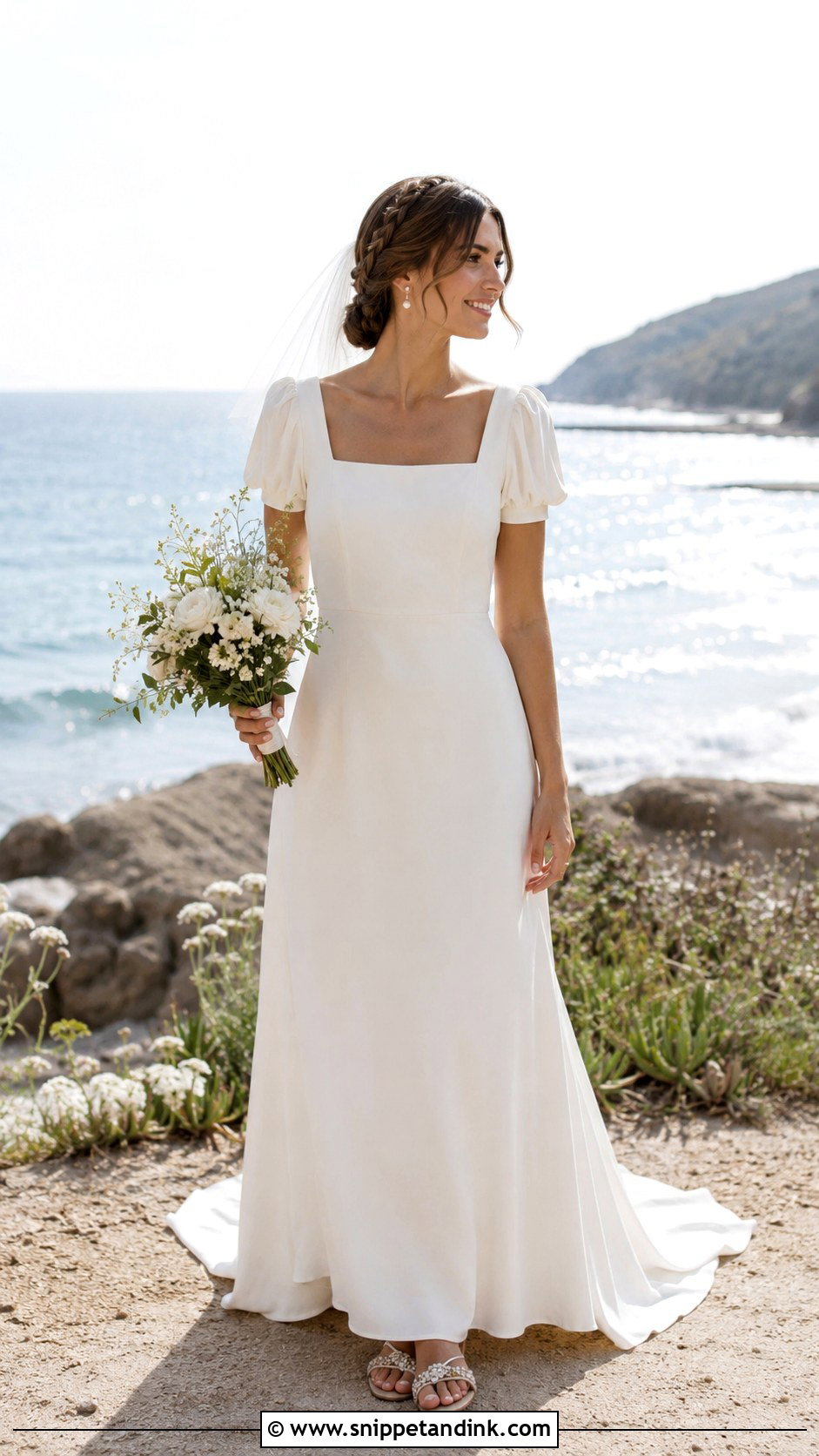 Beach Milkmaid Wedding Dress - Snippet and Ink - 20 Milkmaid Wedding Dress Ideas