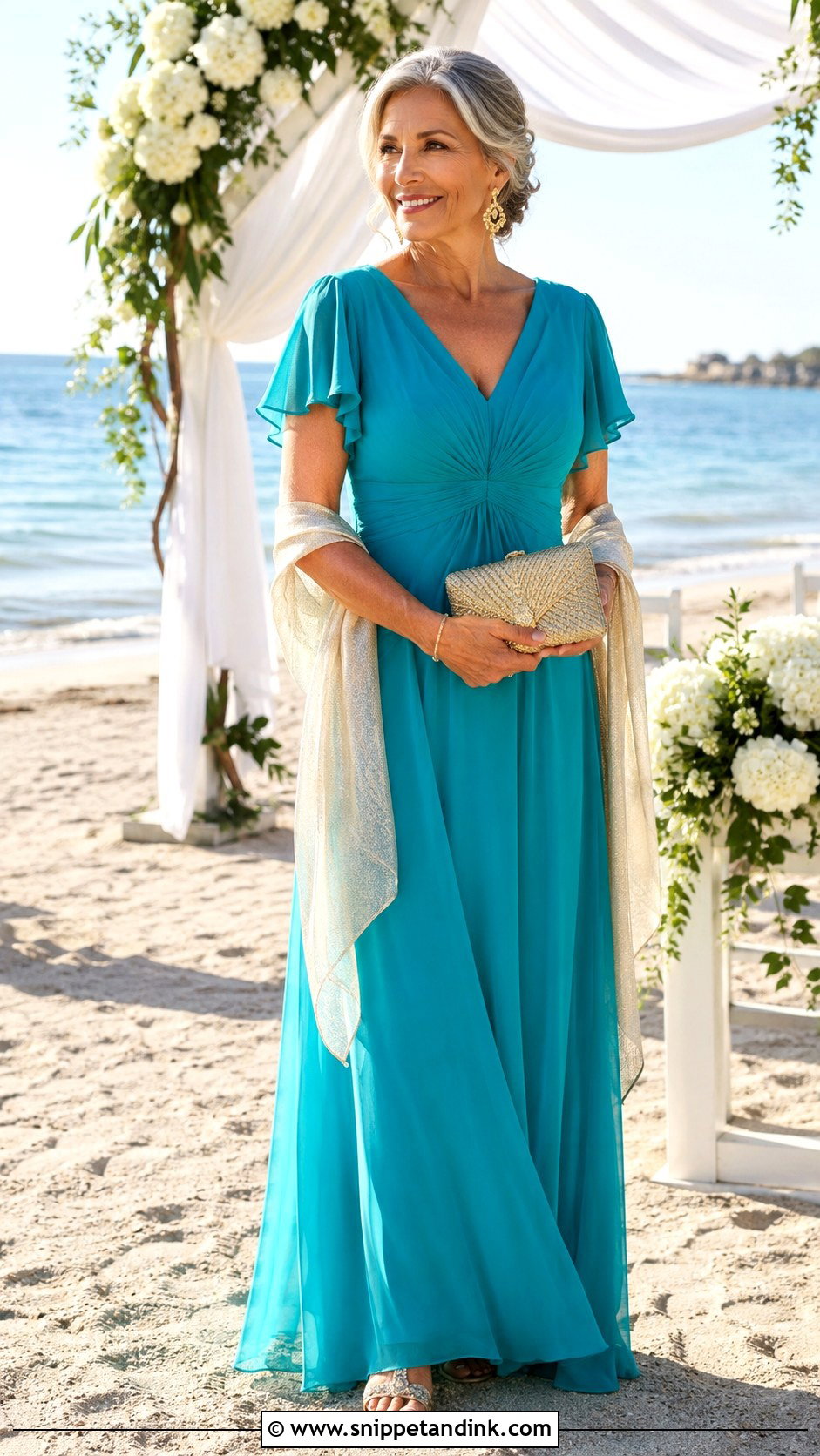 Beach Mother Of The Bride Chiffon Maxi Dress - Snippet and Ink - 20 Brides Mum Outfit Ideas