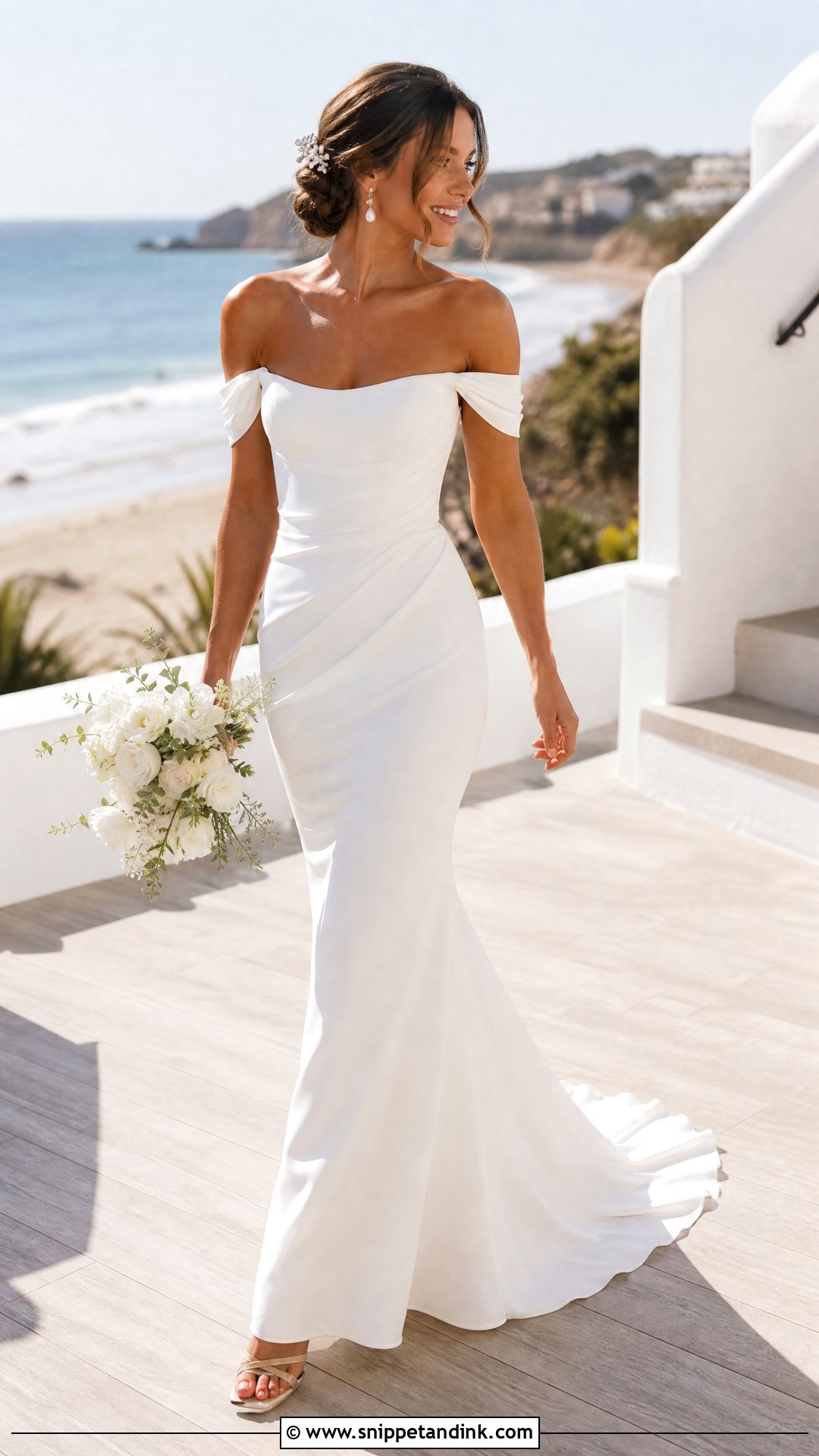 Beach Off Shoulder Mermaid Wedding Dress - Snippet and Ink - 20 Off Shoulder Mermaid Wedding Dress Ideas