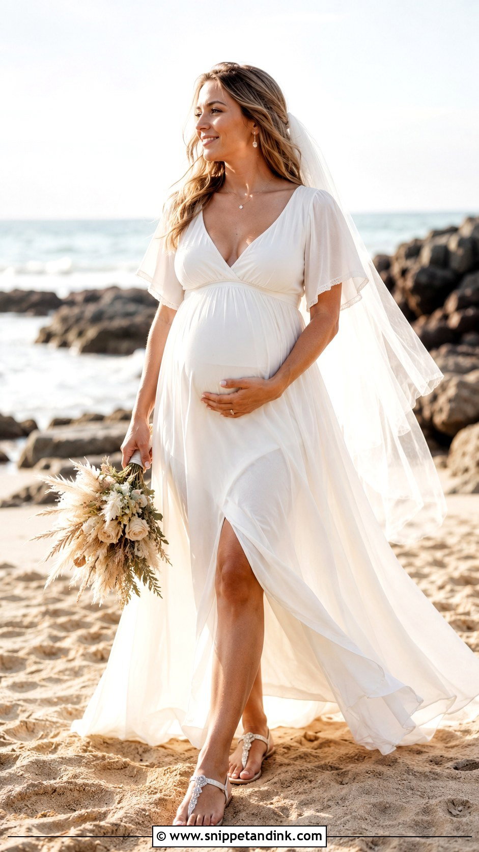 Beach Pregnancy Wedding Dress - Snippet and Ink - 30 Pregnancy Wedding Dress Ideas