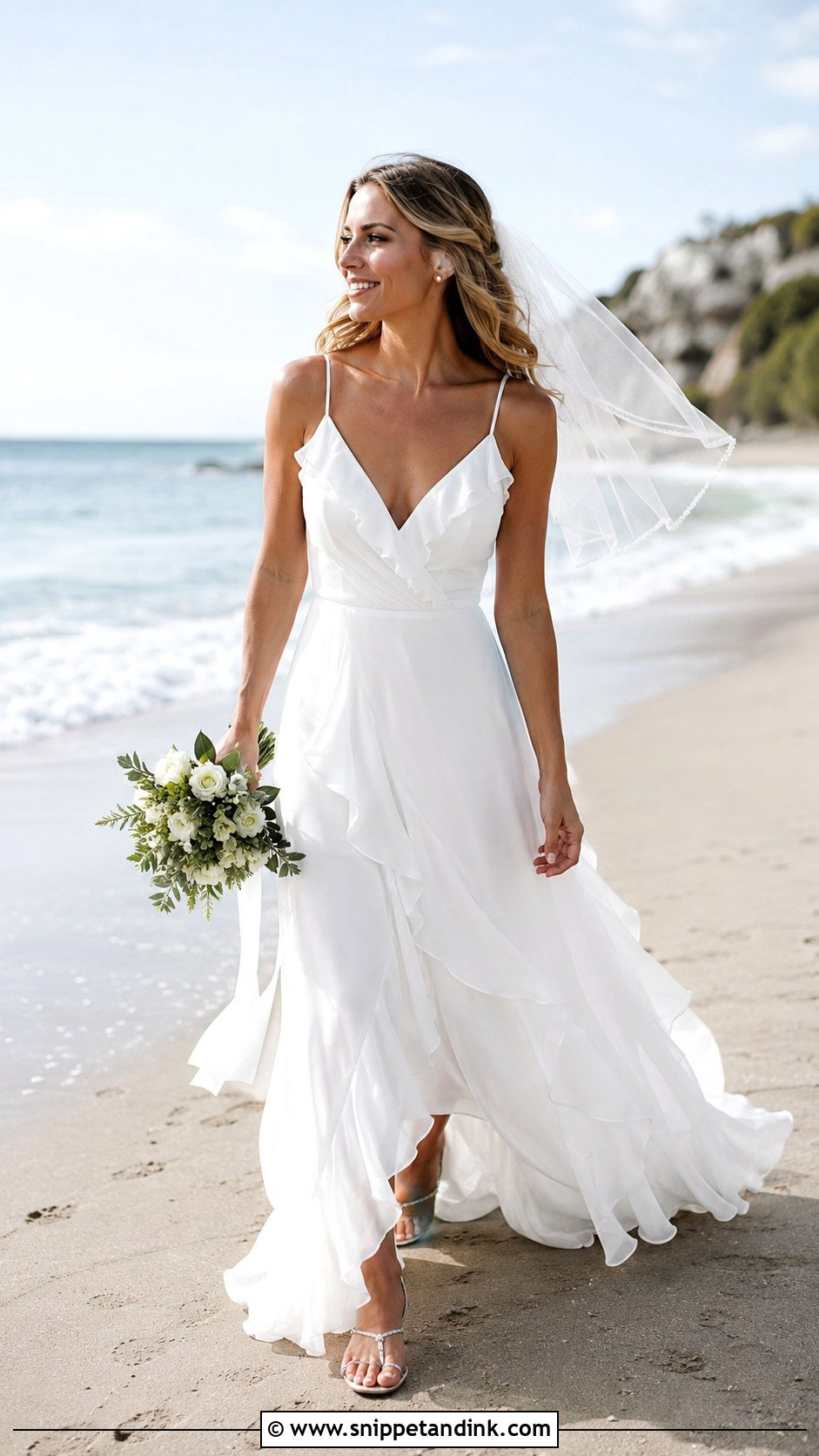 Beach Ruffle Wedding Dress - Snippet and Ink - 25 Ruffle Wedding Dress Ideas