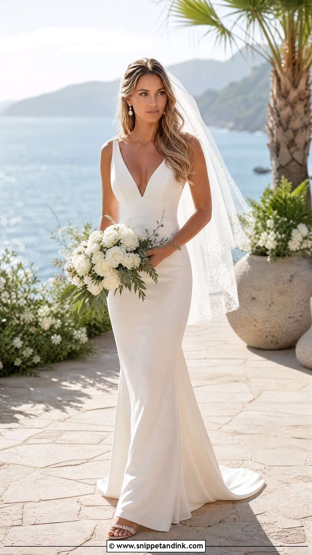Beach Skin Tight Crepe Wedding Dress - Snippet and Ink - 20 Skin Tight Wedding Dress Ideas