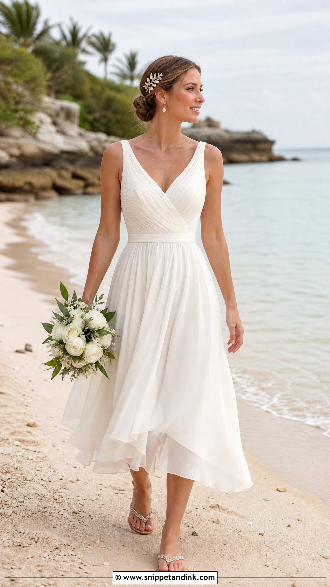 Beach Tea Length Wedding Dress - Snippet and Ink - 20 Tea Length Wedding Ideas