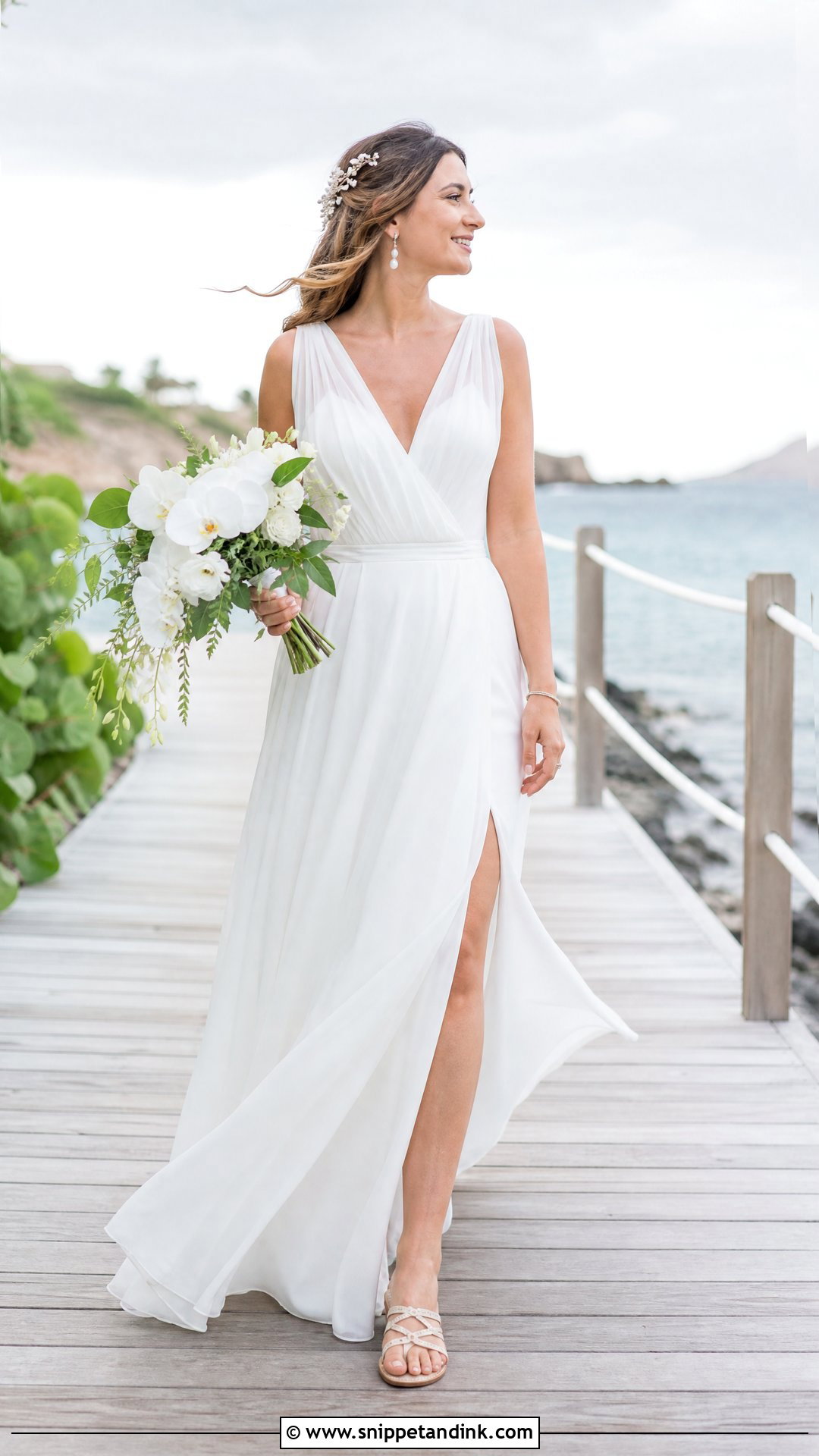 Beach V Neck Wedding Dress - Snippet and Ink - 25 Wedding Dresses V Neck