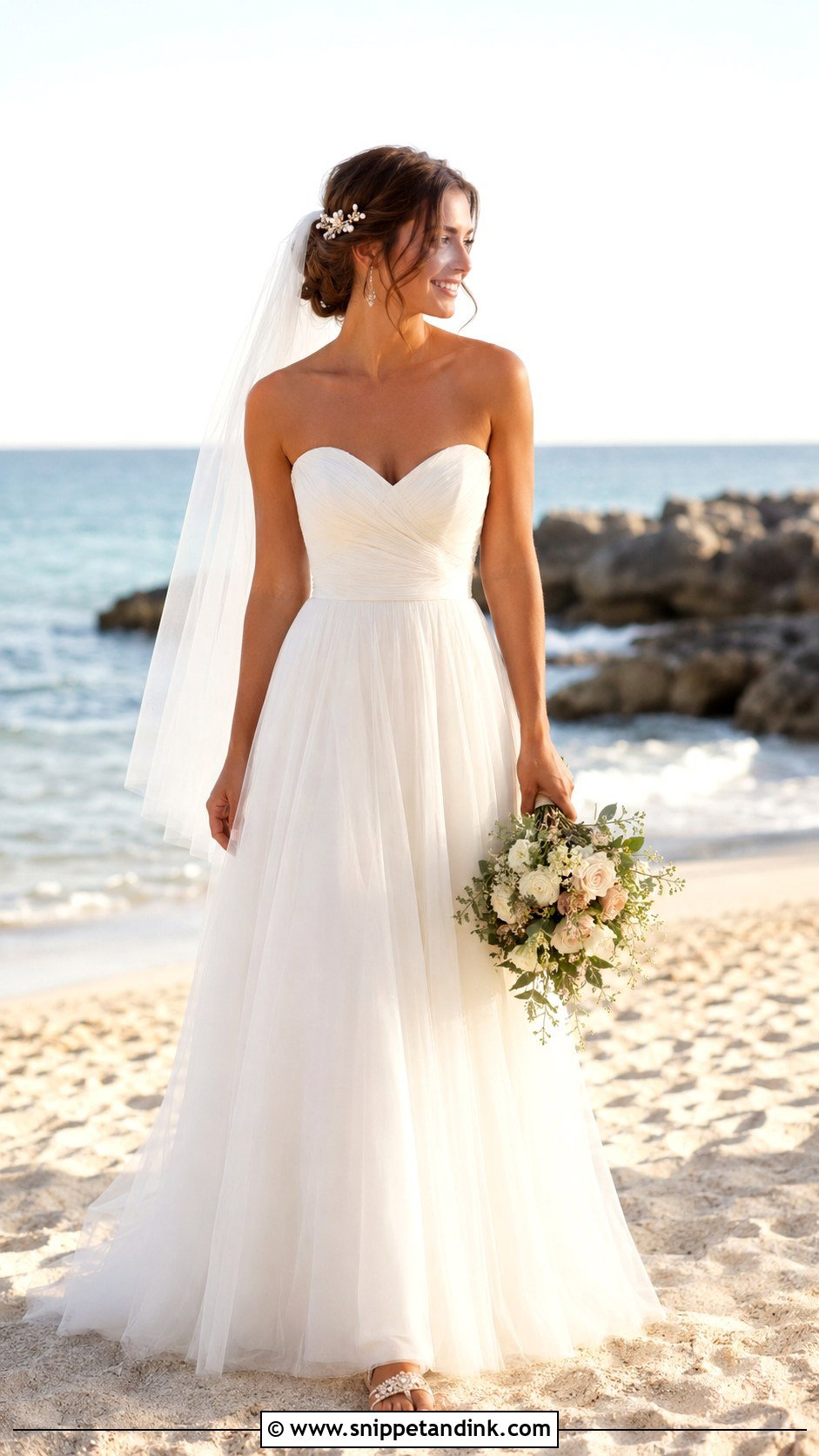 Beach Wedding A Line Dress - Snippet and Ink - 25 Beachy Wedding Dress Ideas
